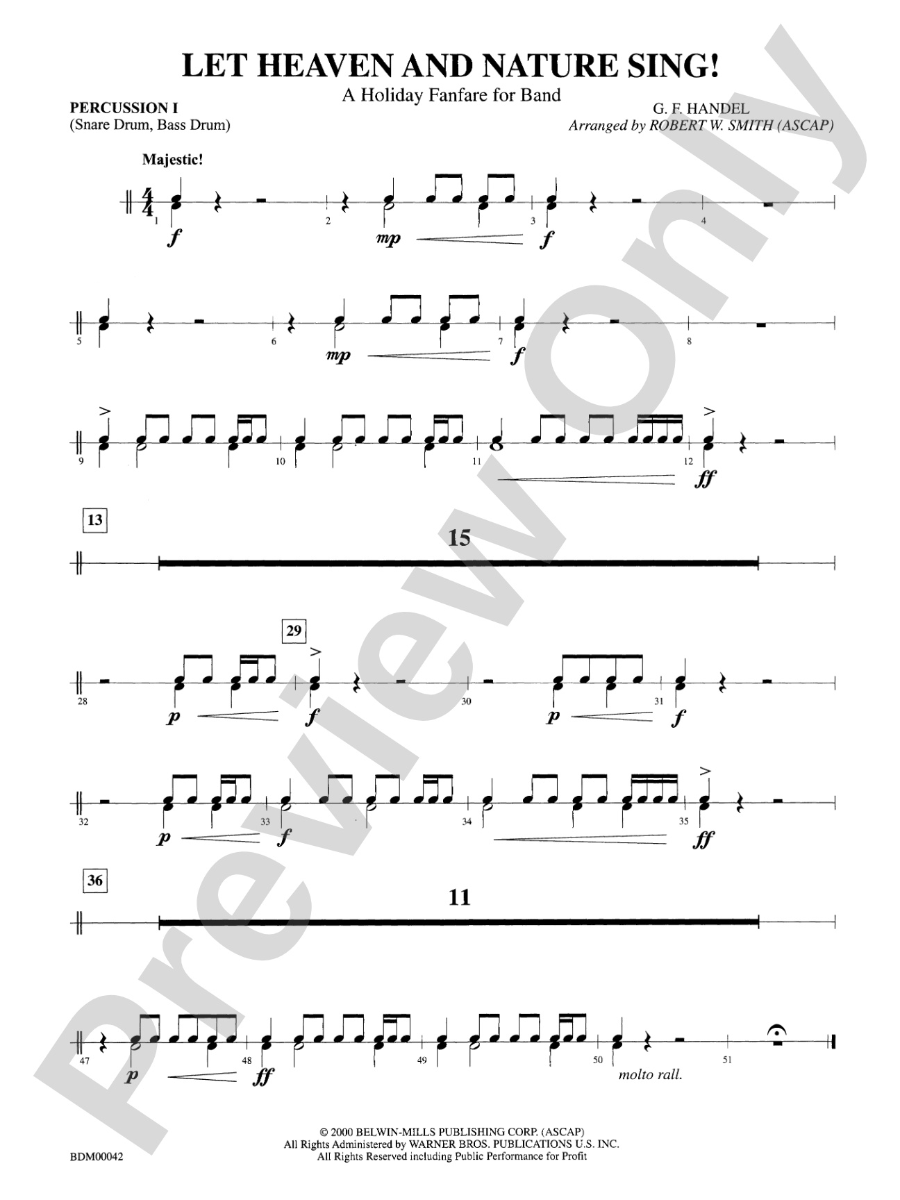 Let Heaven and Nature Sing!: 1st Percussion