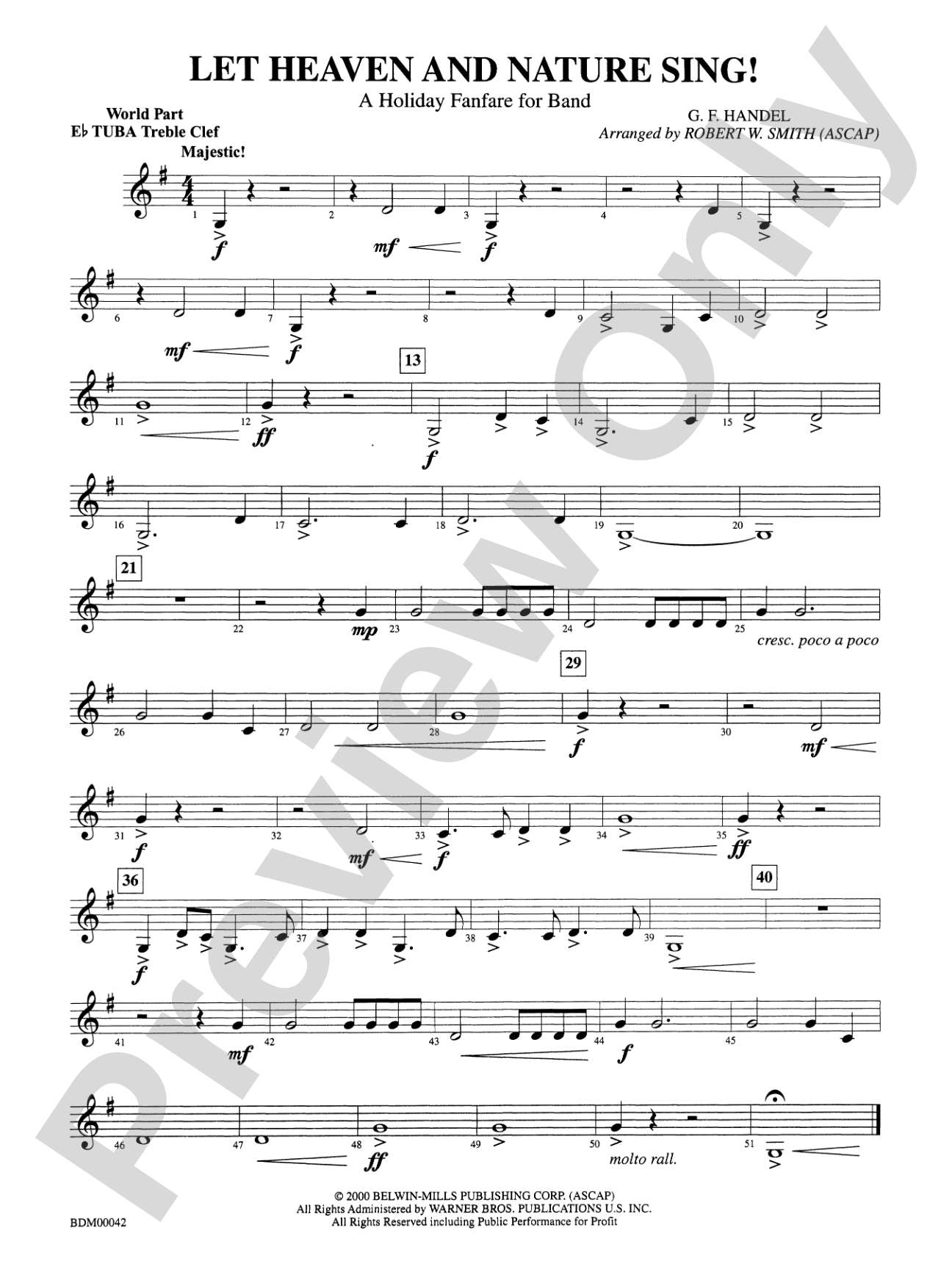 Let Heaven and Nature Sing!: WP E-flat Tuba T.C.