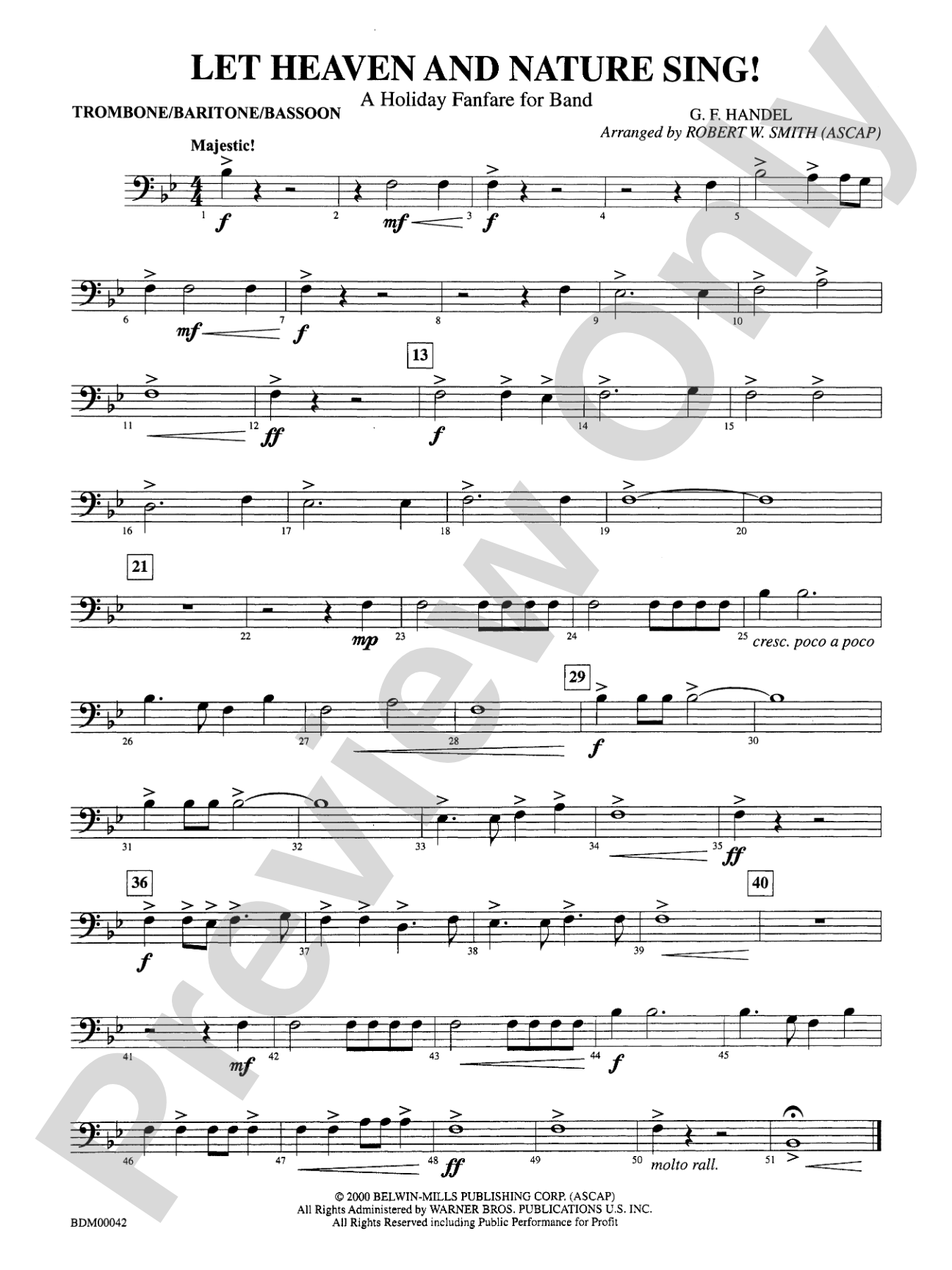 Let Heaven and Nature Sing!: 1st Trombone