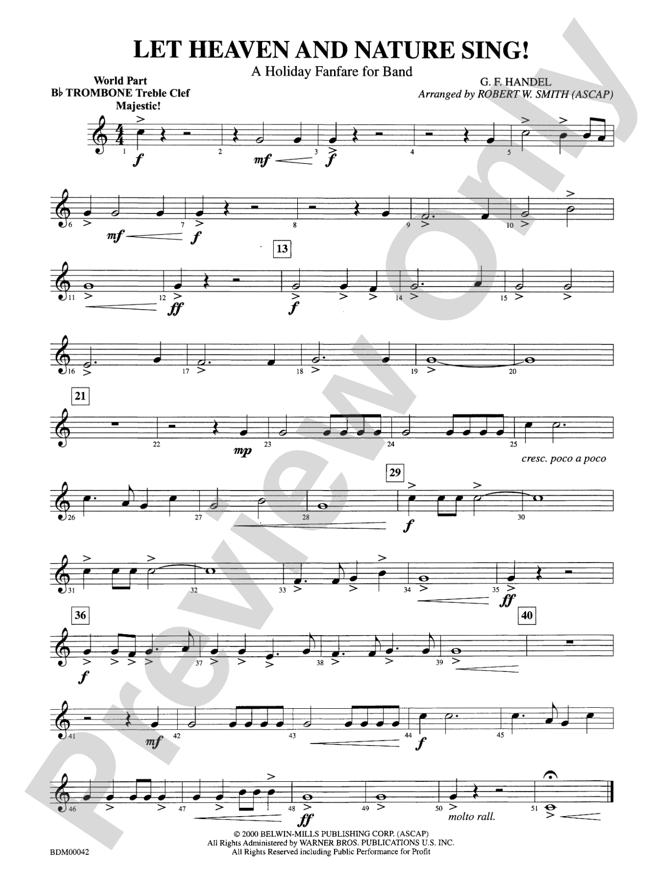 Let Heaven and Nature Sing!: WP 1st B-flat Trombone T.C.
