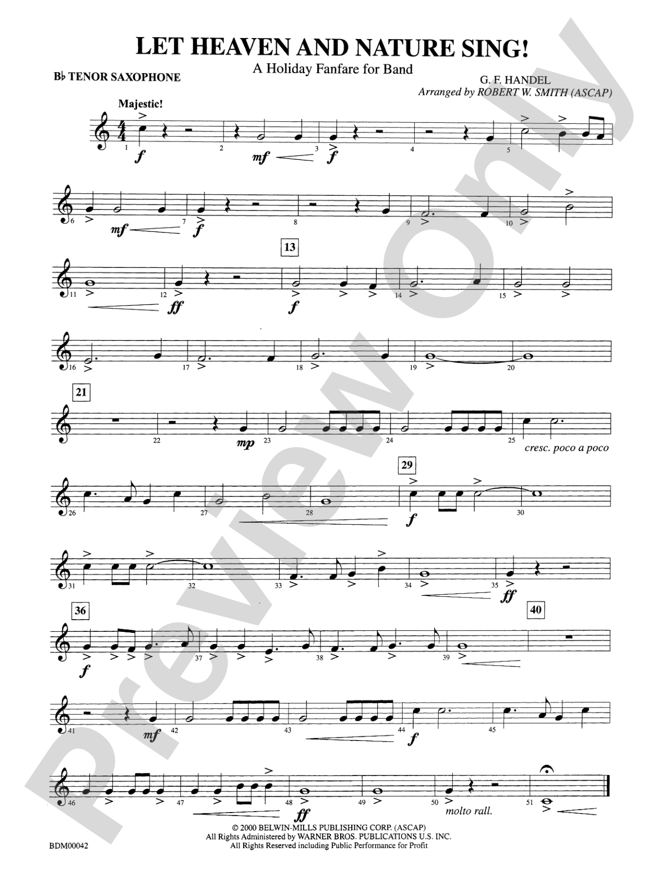 Let Heaven and Nature Sing!: B-flat Tenor Saxophone