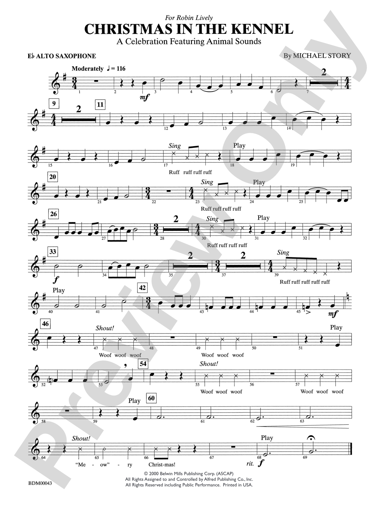 Christmas in the Kennel: E-flat Alto Saxophone
