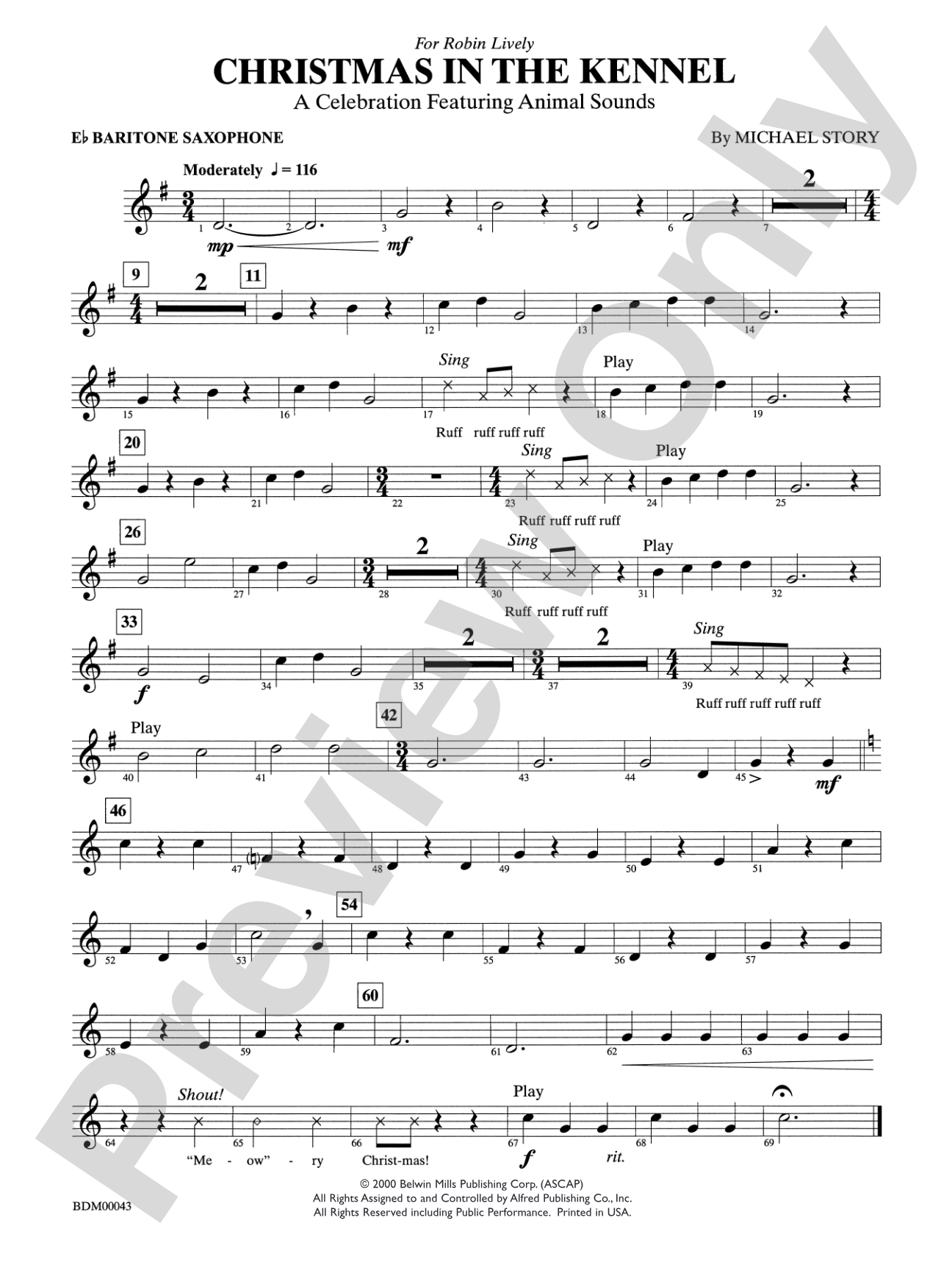 Christmas in the Kennel: E-flat Baritone Saxophone