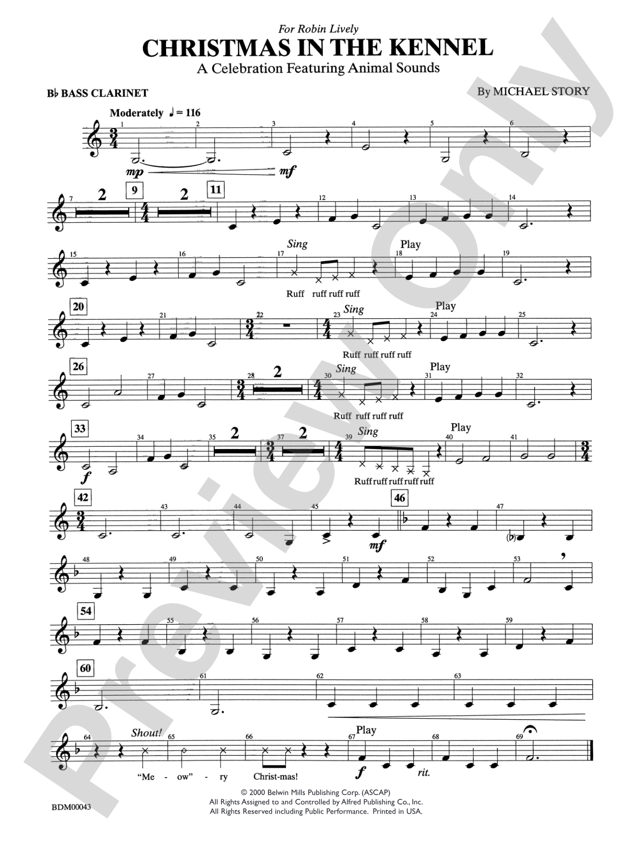 Christmas in the Kennel: B-flat Bass Clarinet