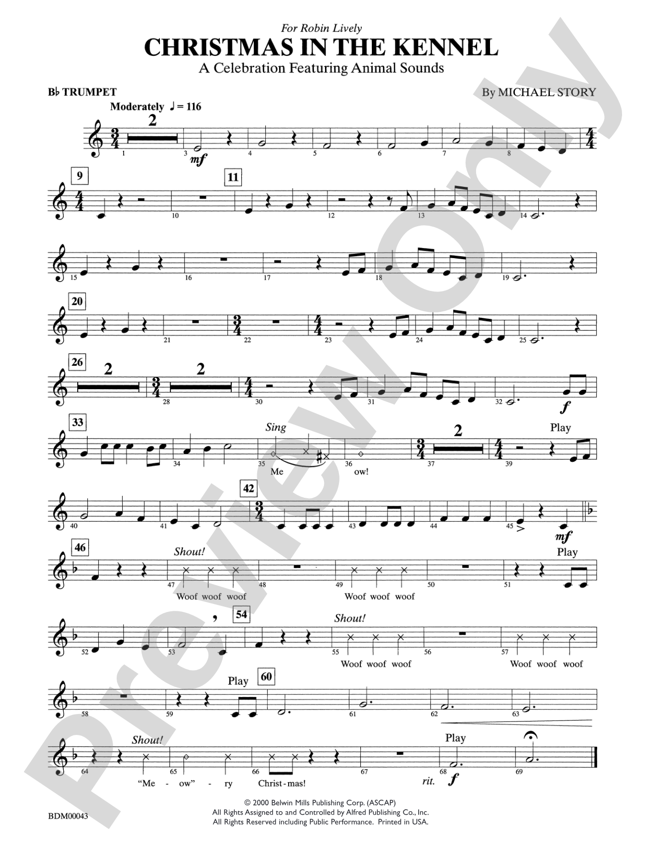 Christmas in the Kennel: 1st B-flat Trumpet