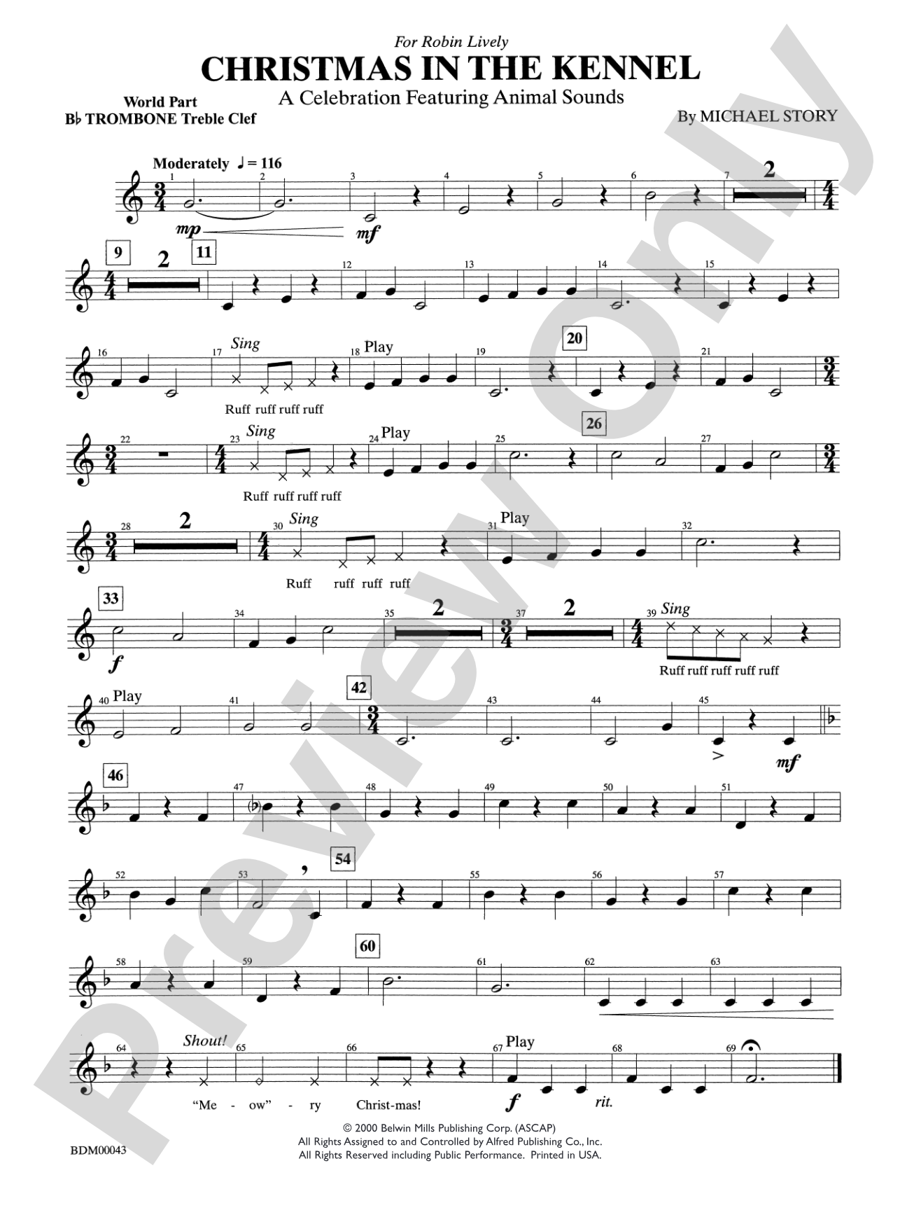Christmas in the Kennel: WP 1st B-flat Trombone T.C.