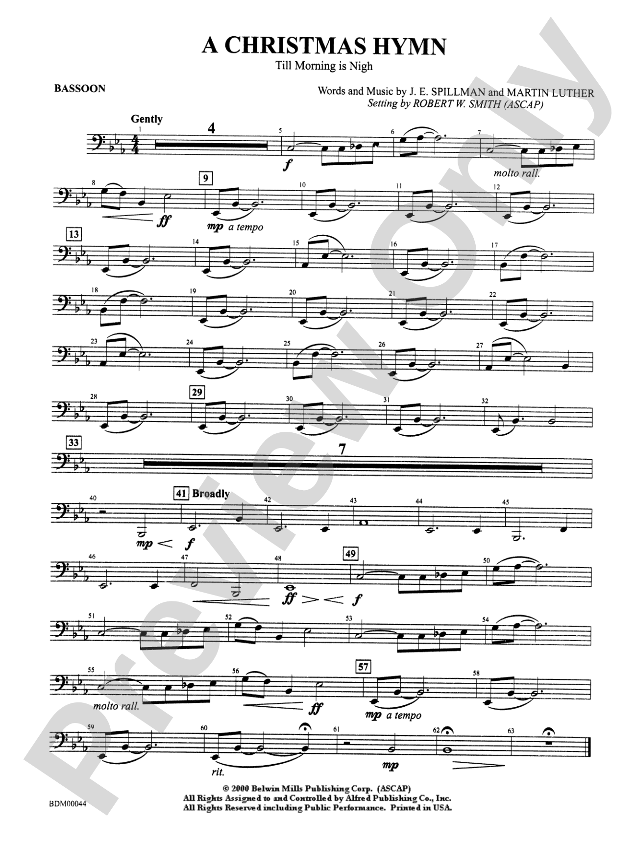 A Christmas Hymn: Bassoon