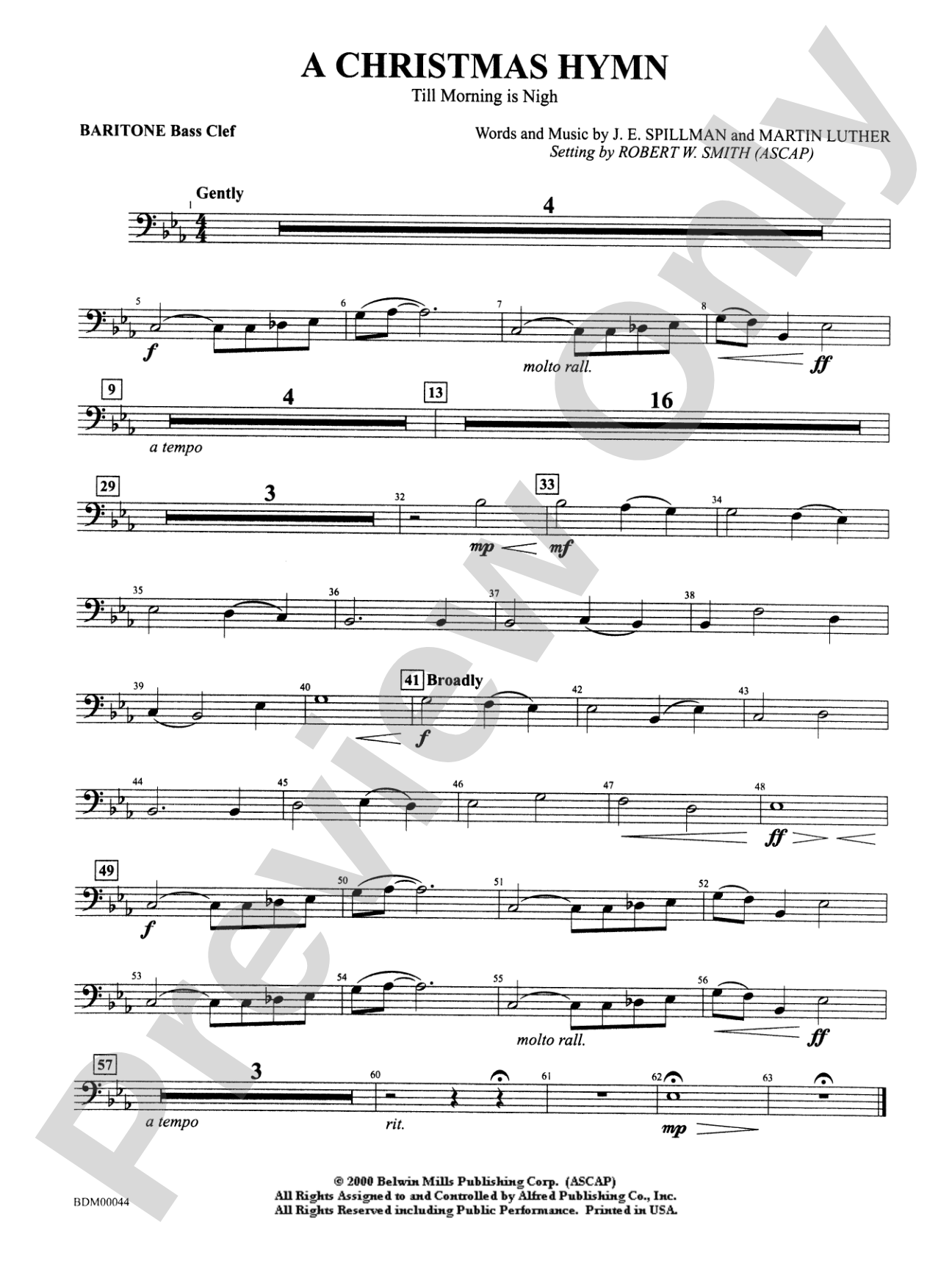 A Christmas Hymn: Baritone B.C.