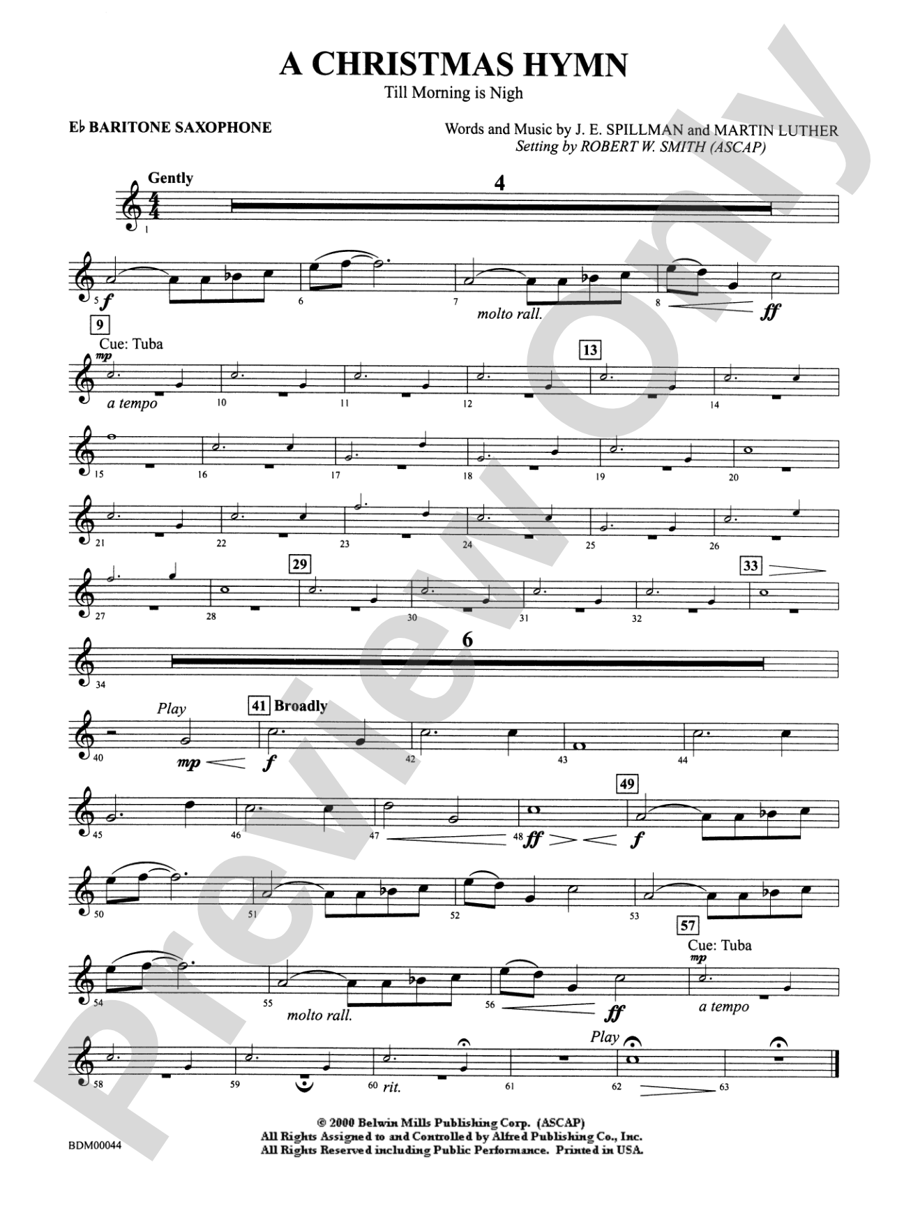 A Christmas Hymn: E-flat Baritone Saxophone