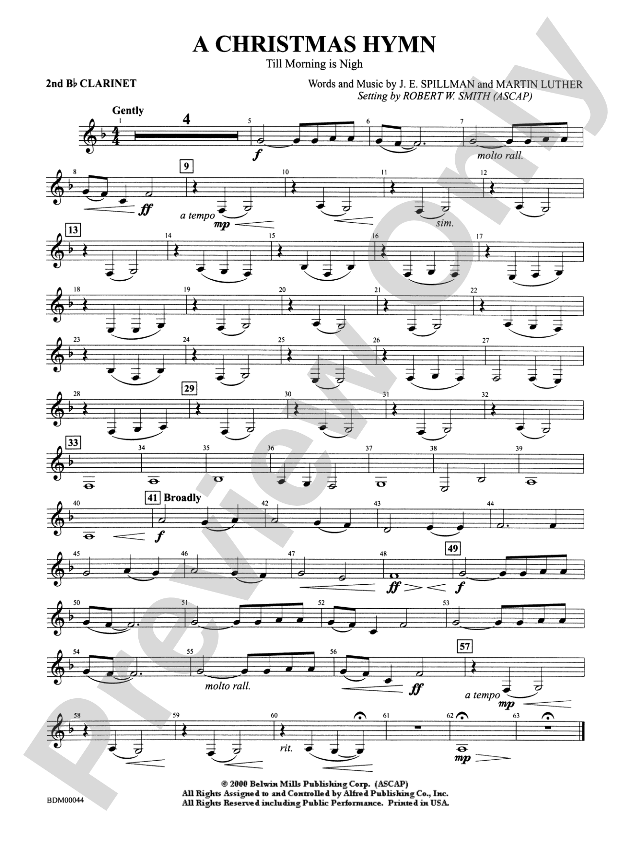 A Christmas Hymn: 2nd B-flat Clarinet