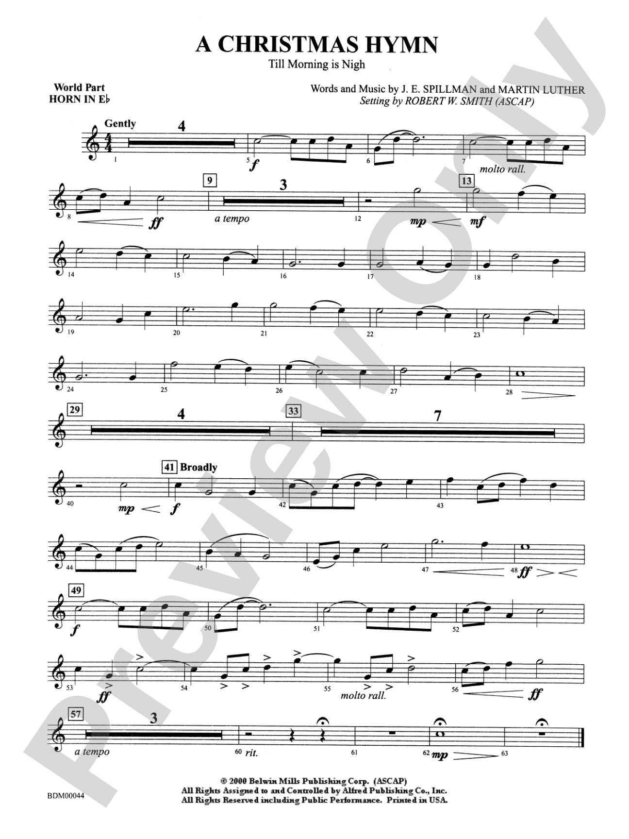 A Christmas Hymn: WP 1st Horn in E-flat