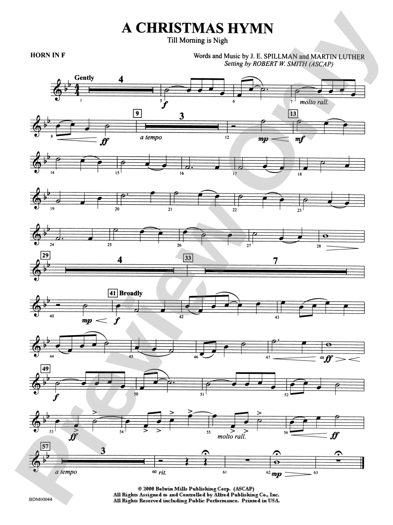A Christmas Hymn: 1st F Horn