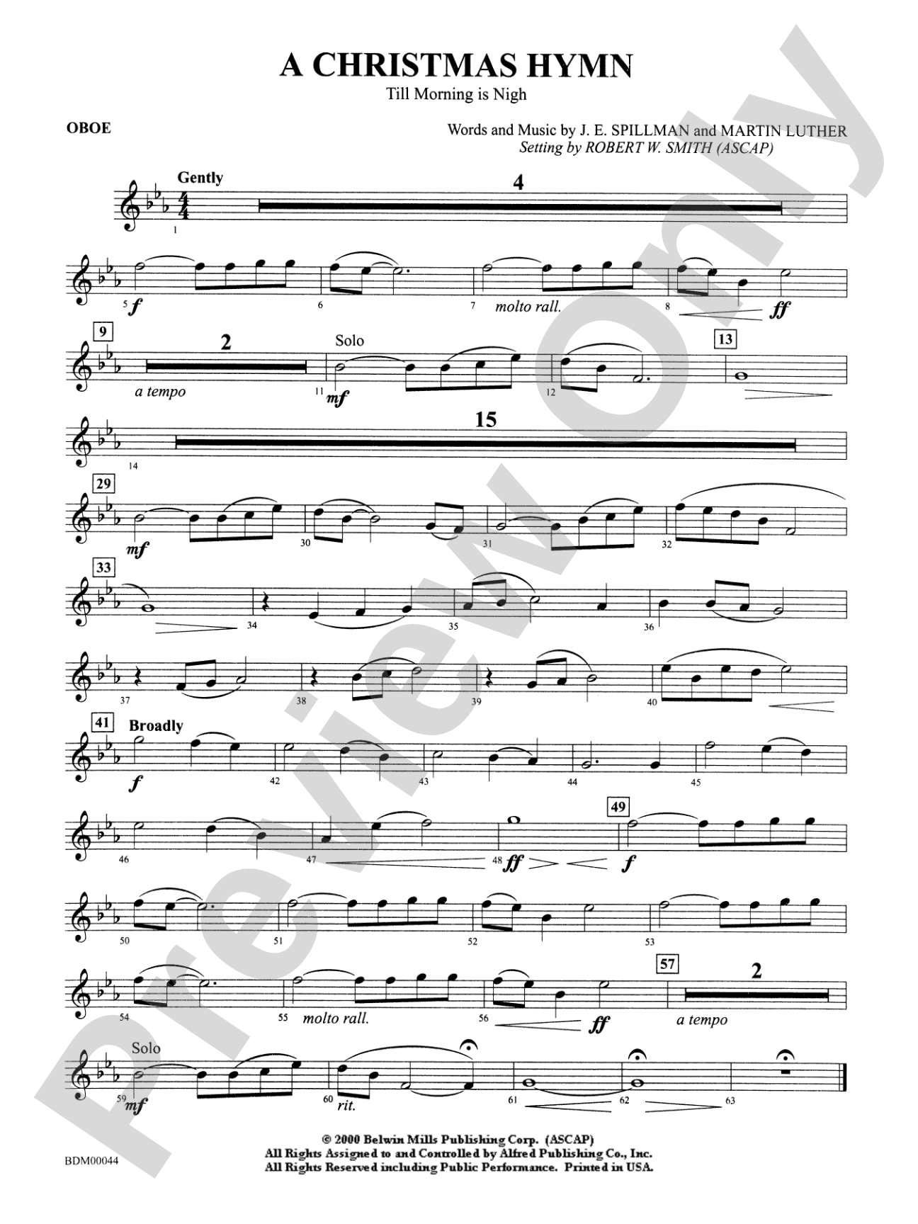 A Christmas Hymn: Oboe