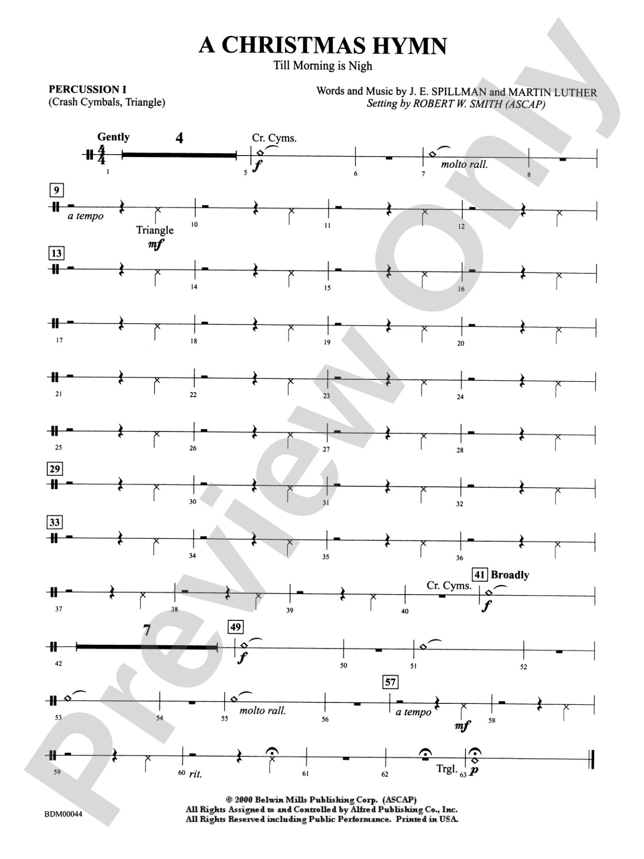 A Christmas Hymn: 1st Percussion