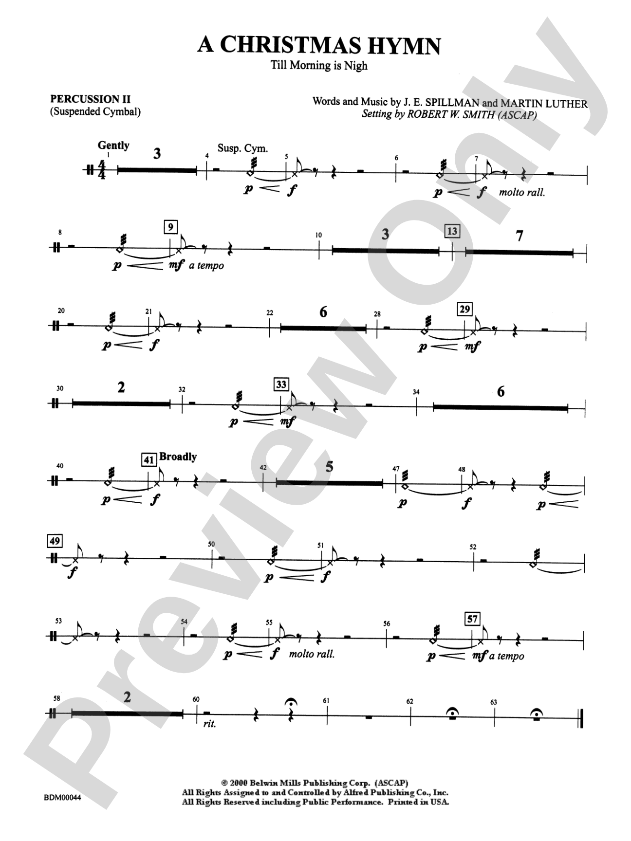 A Christmas Hymn: 2nd Percussion