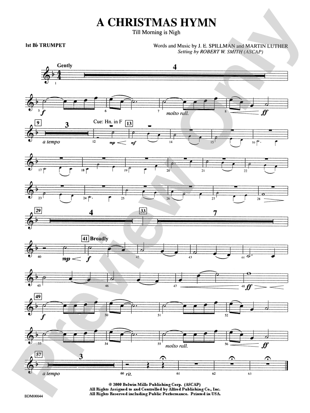 A Christmas Hymn: 1st B-flat Trumpet