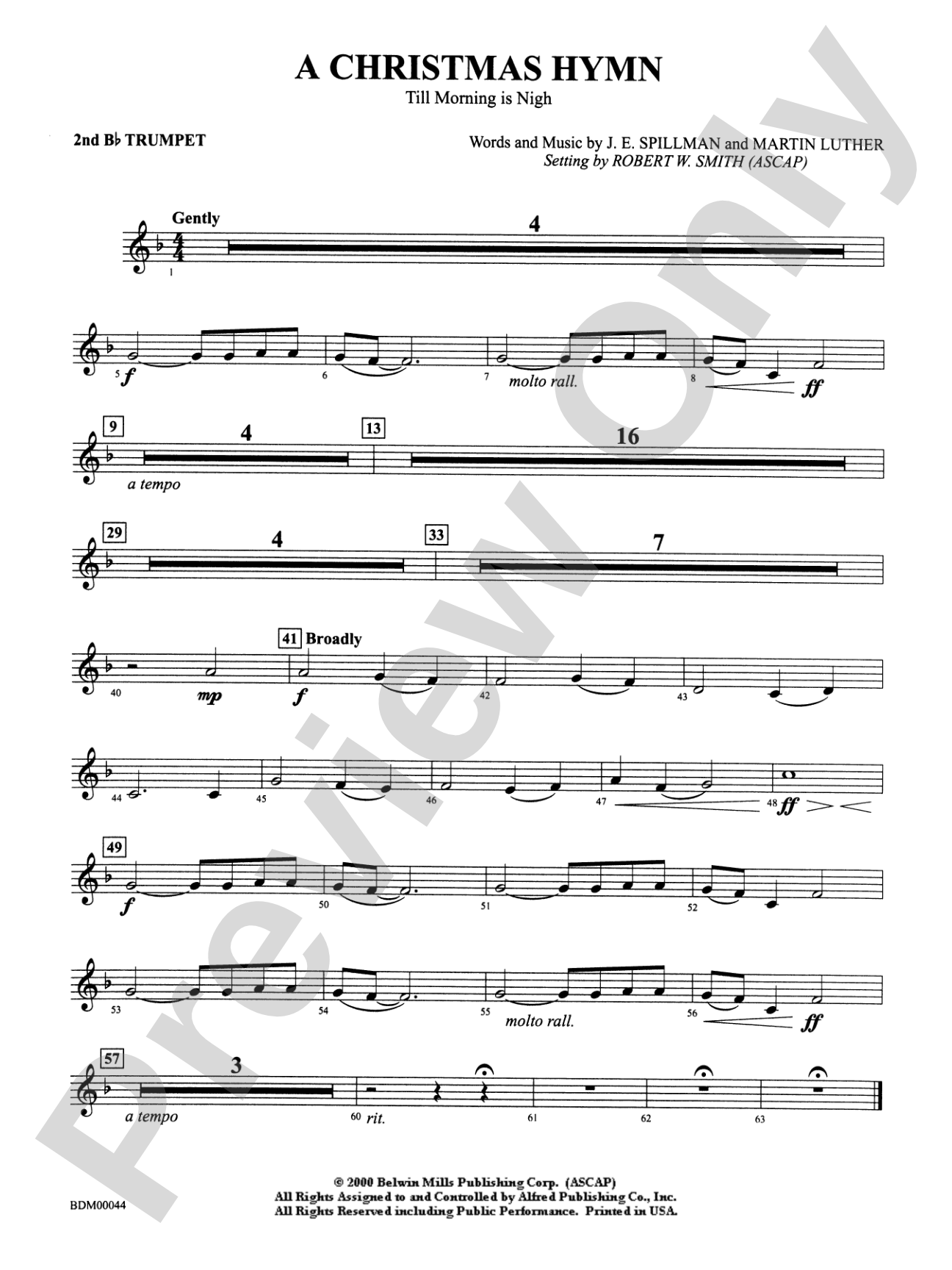 A Christmas Hymn: 2nd B-flat Trumpet