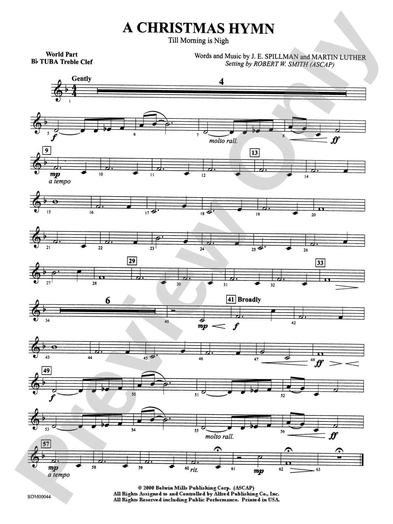 A Christmas Hymn: WP B-flat Tuba T.C.