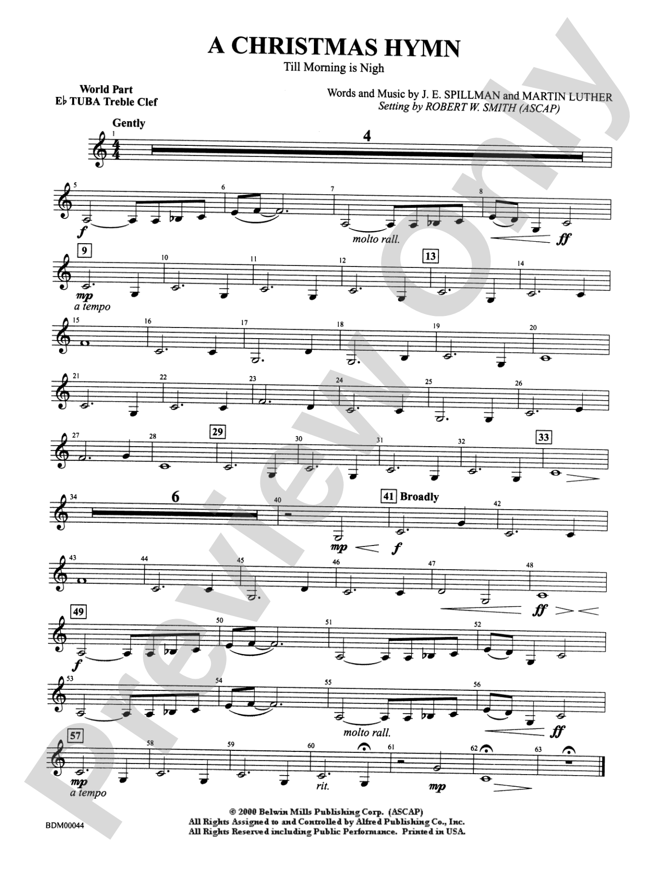 A Christmas Hymn: WP E-flat Tuba T.C.