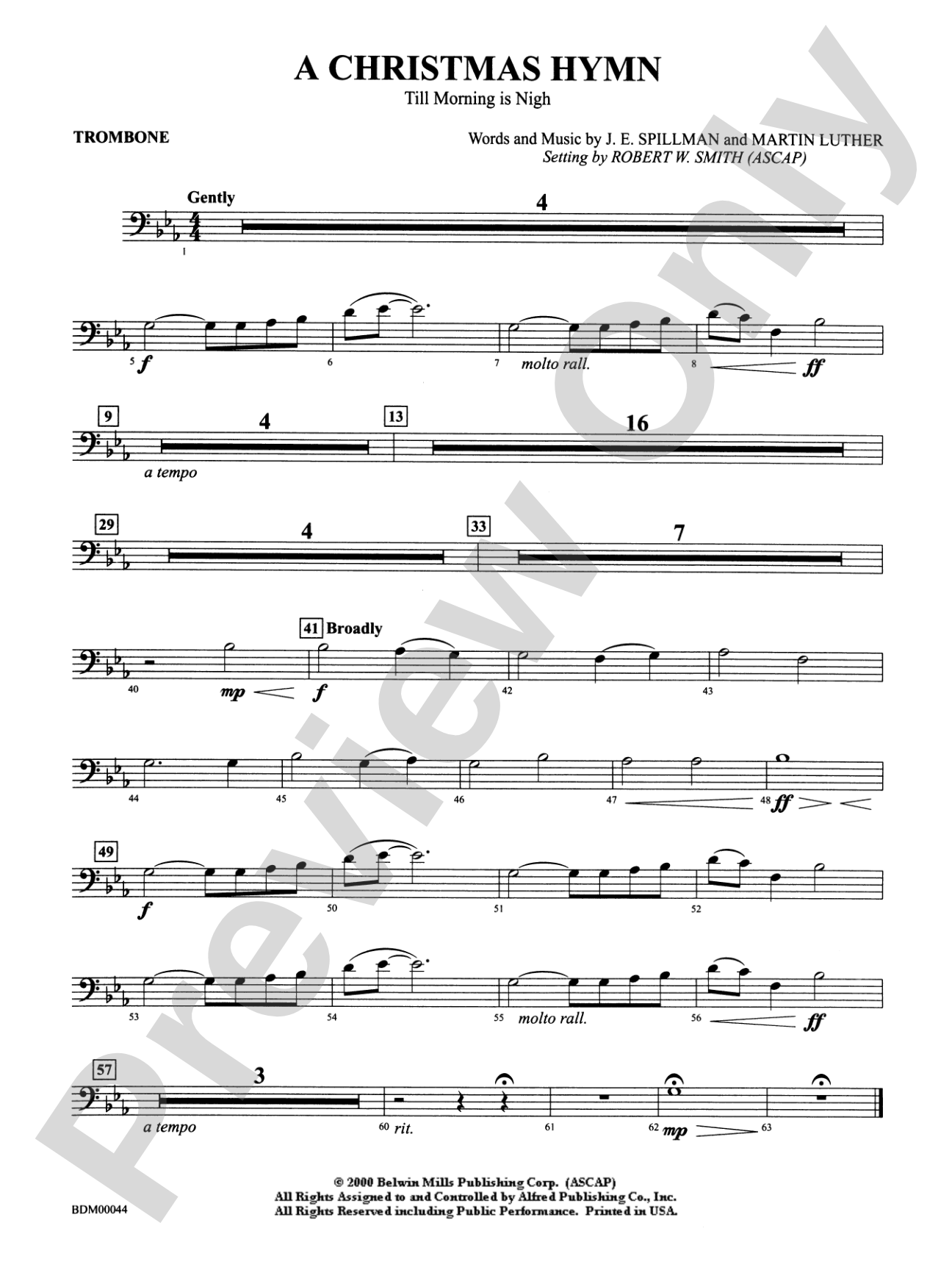 A Christmas Hymn: 1st Trombone