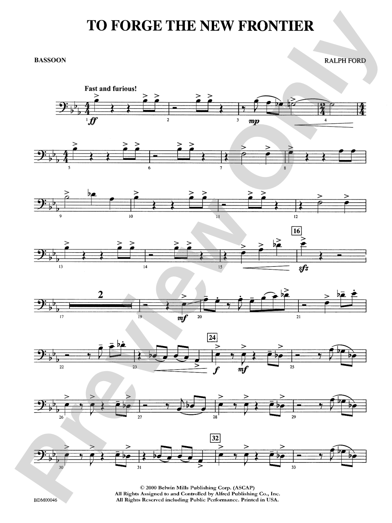 To Forge the New Frontier: Bassoon