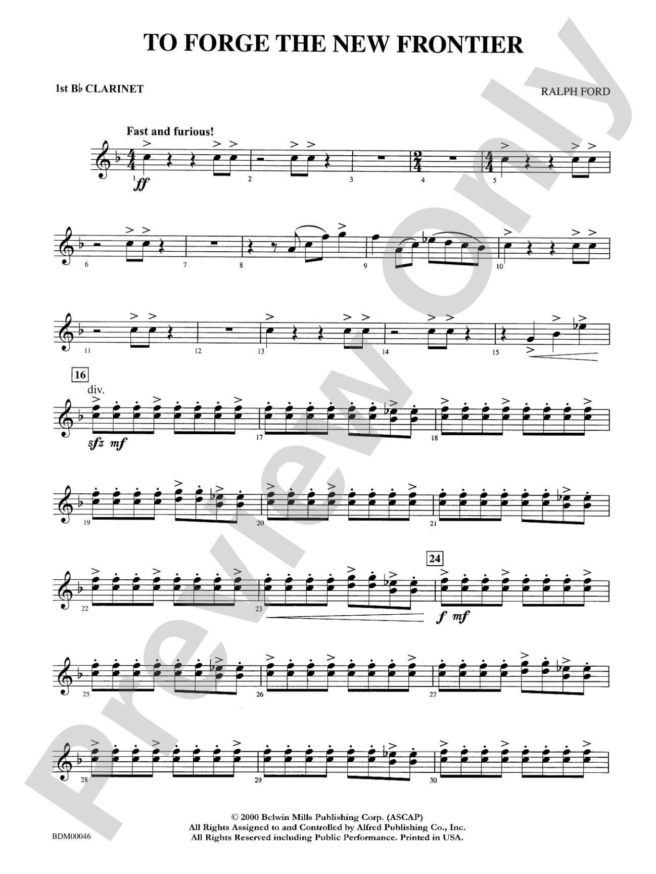 To Forge the New Frontier: 1st B-flat Clarinet