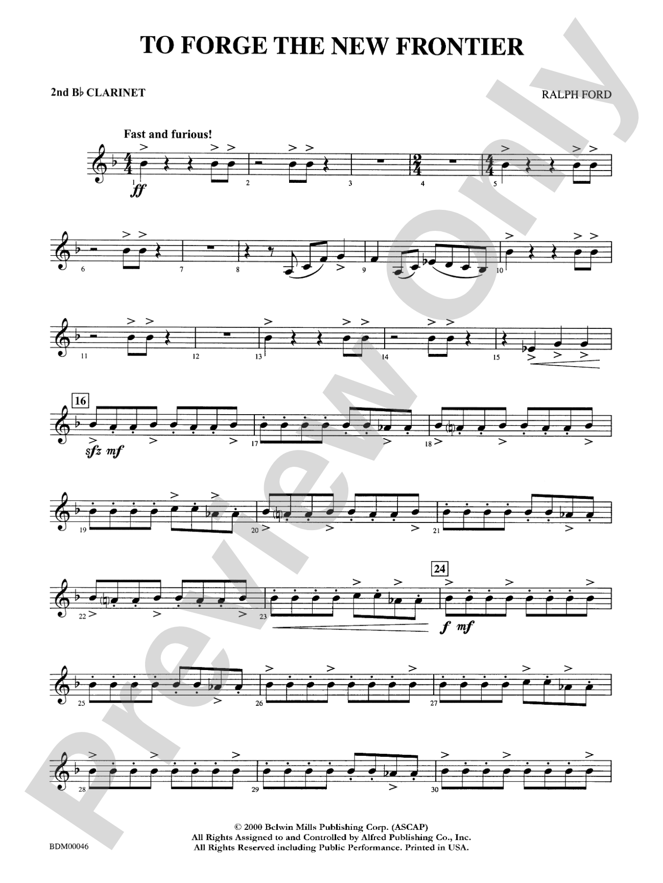 To Forge the New Frontier: 2nd B-flat Clarinet