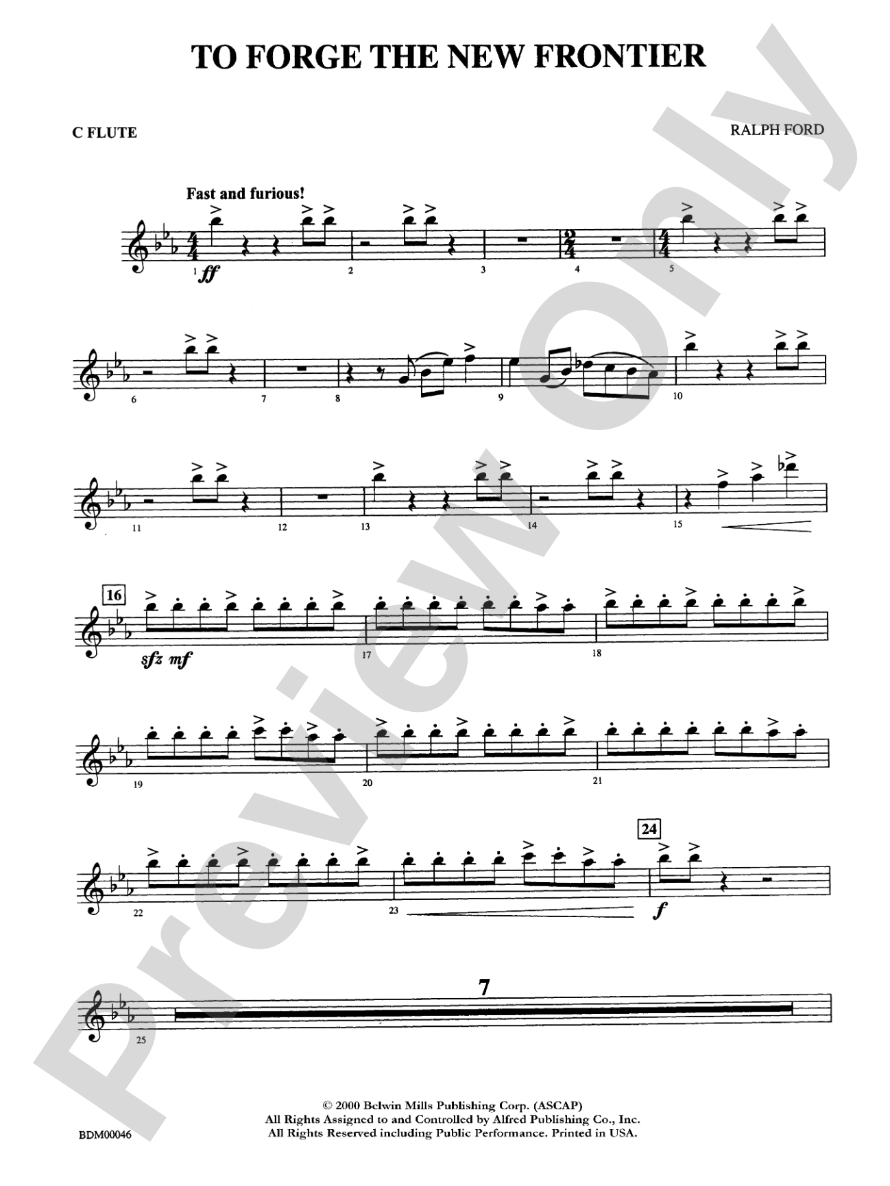 To Forge the New Frontier: Flute