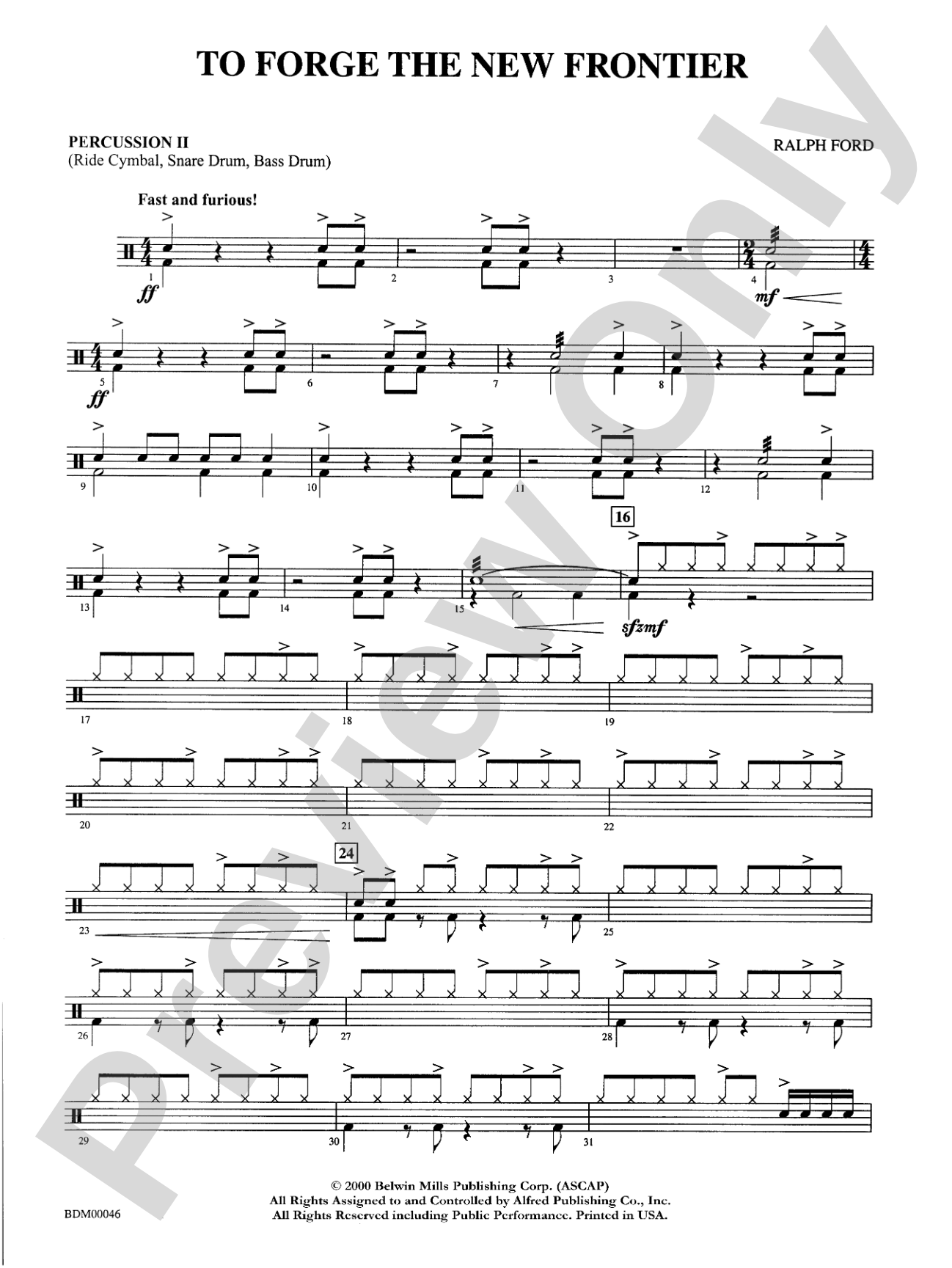 To Forge the New Frontier: 2nd Percussion