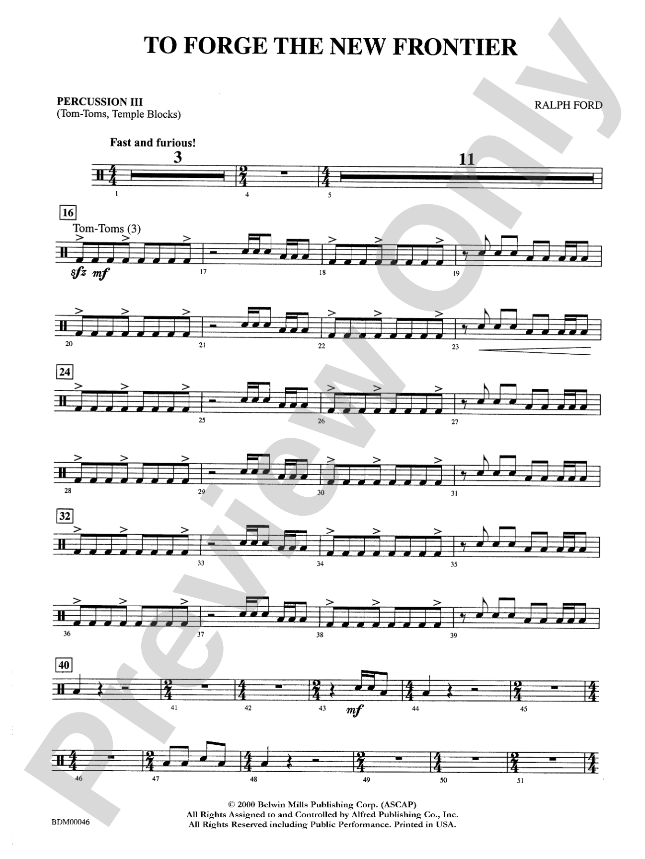To Forge the New Frontier: 3rd Percussion
