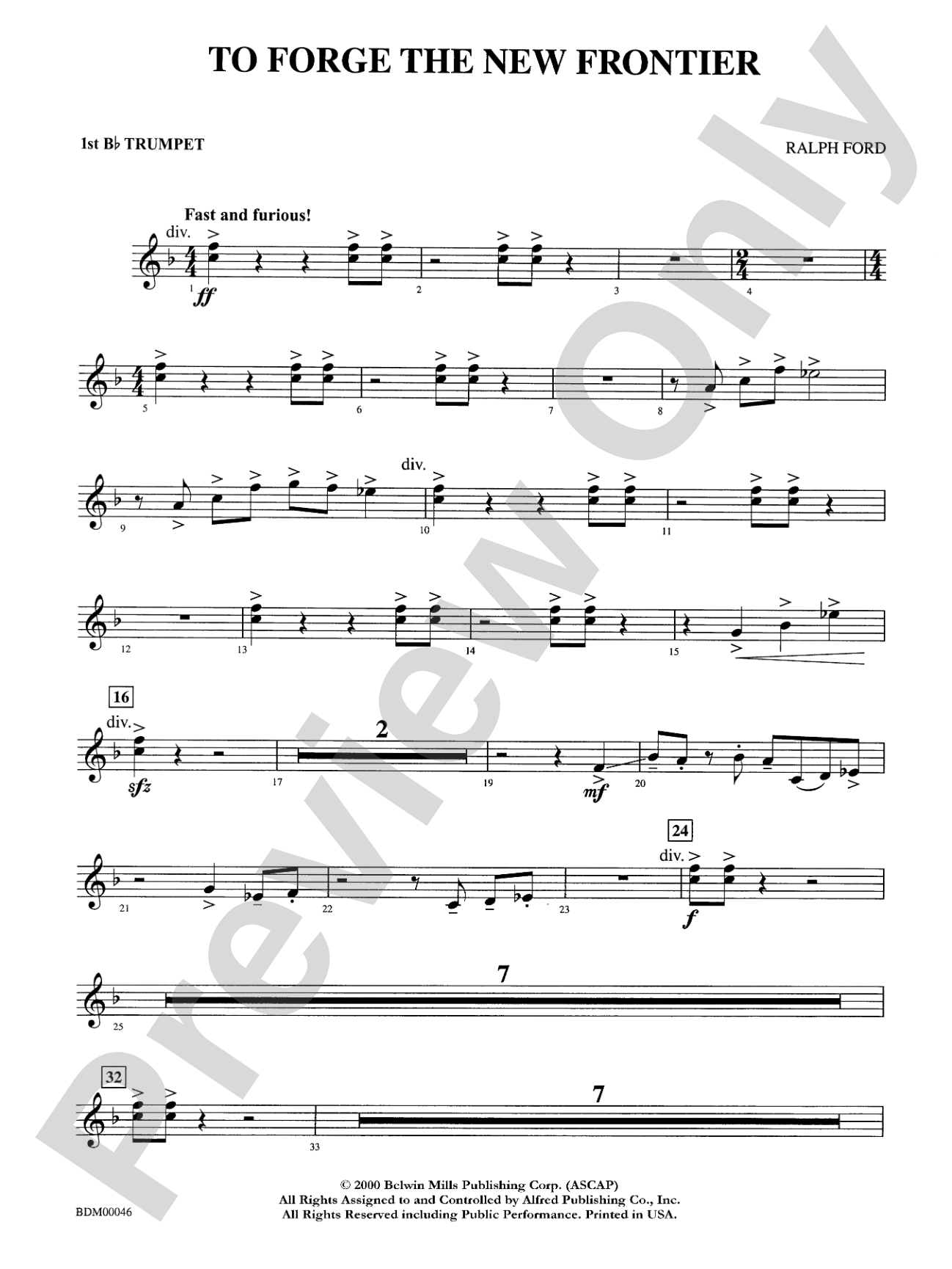 To Forge the New Frontier: 1st B-flat Trumpet