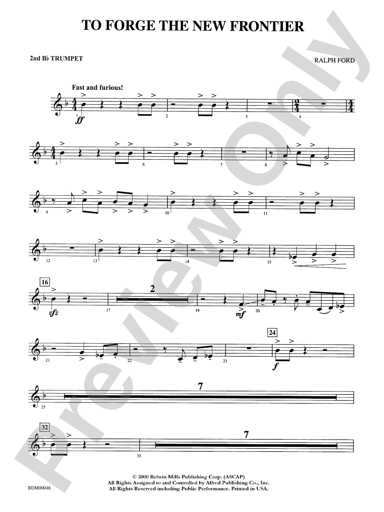 To Forge the New Frontier: 2nd B-flat Trumpet