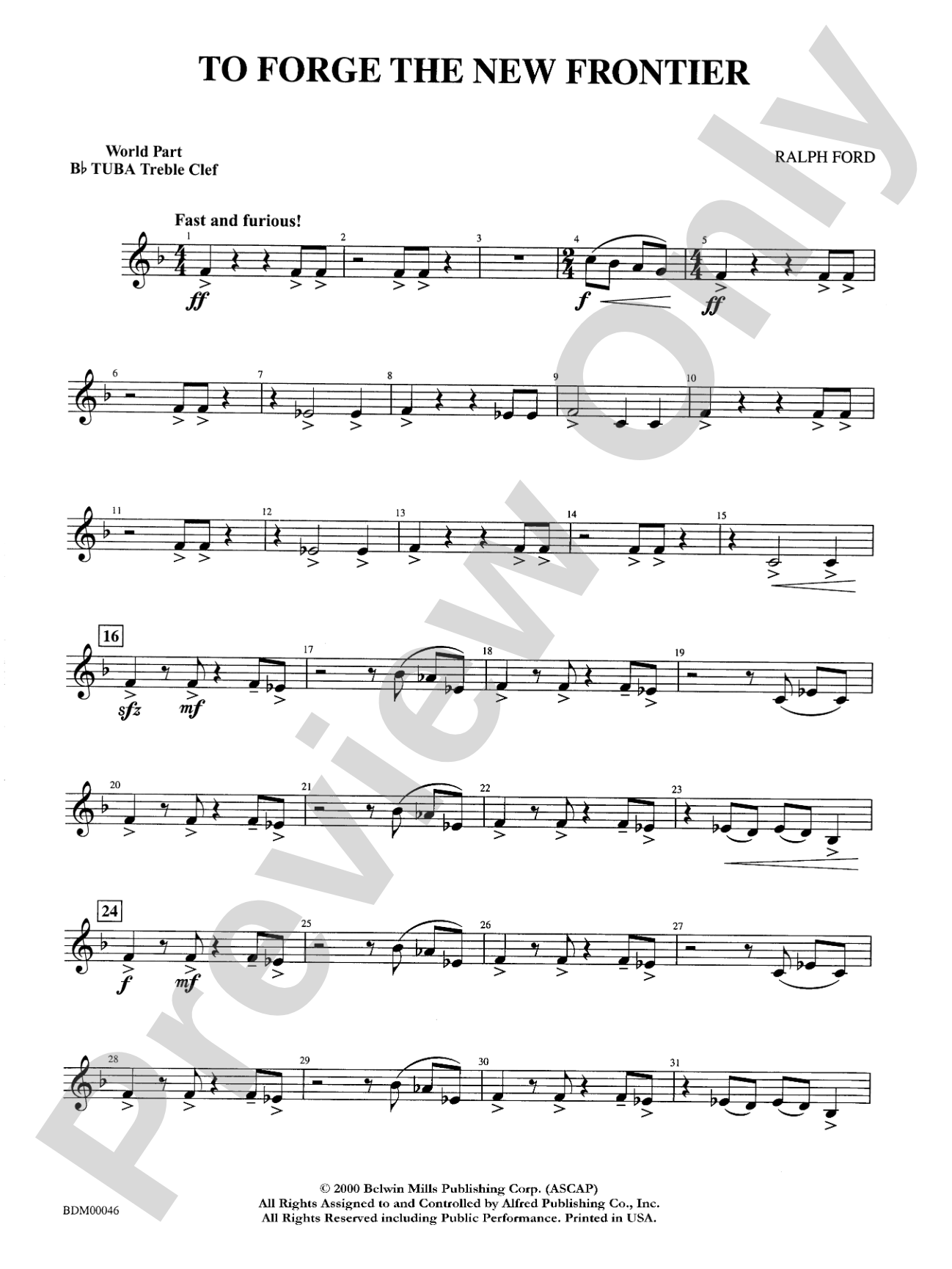 To Forge the New Frontier: WP B-flat Tuba T.C.