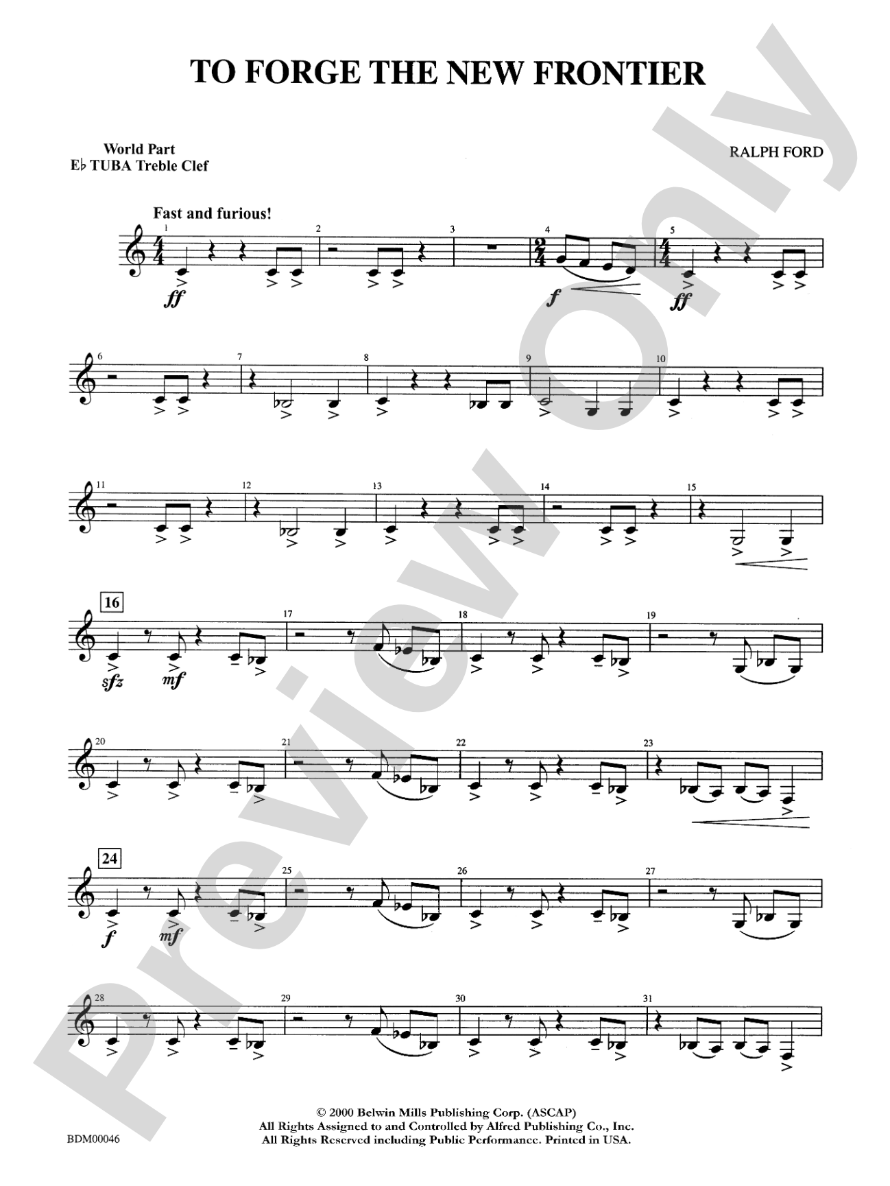 To Forge the New Frontier: WP E-flat Tuba T.C.