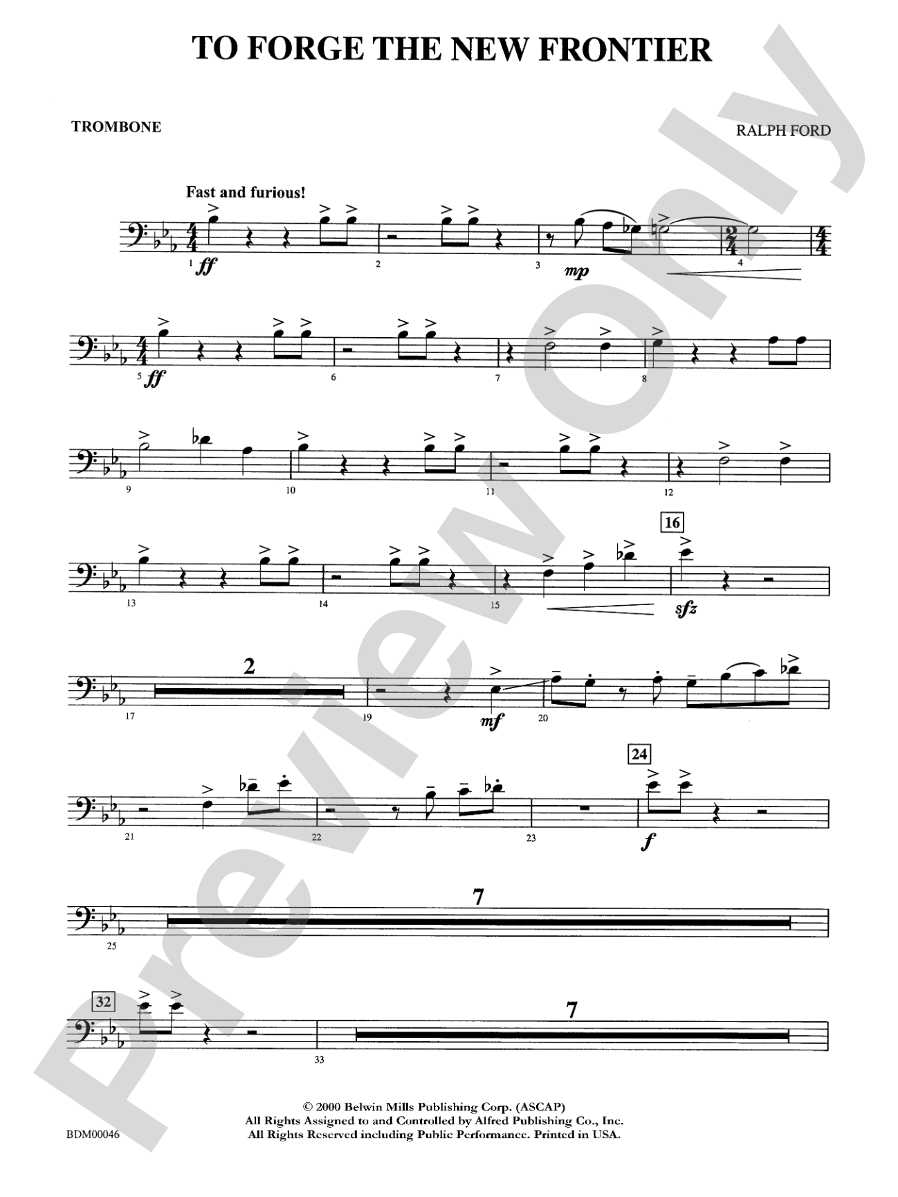 To Forge the New Frontier: 1st Trombone