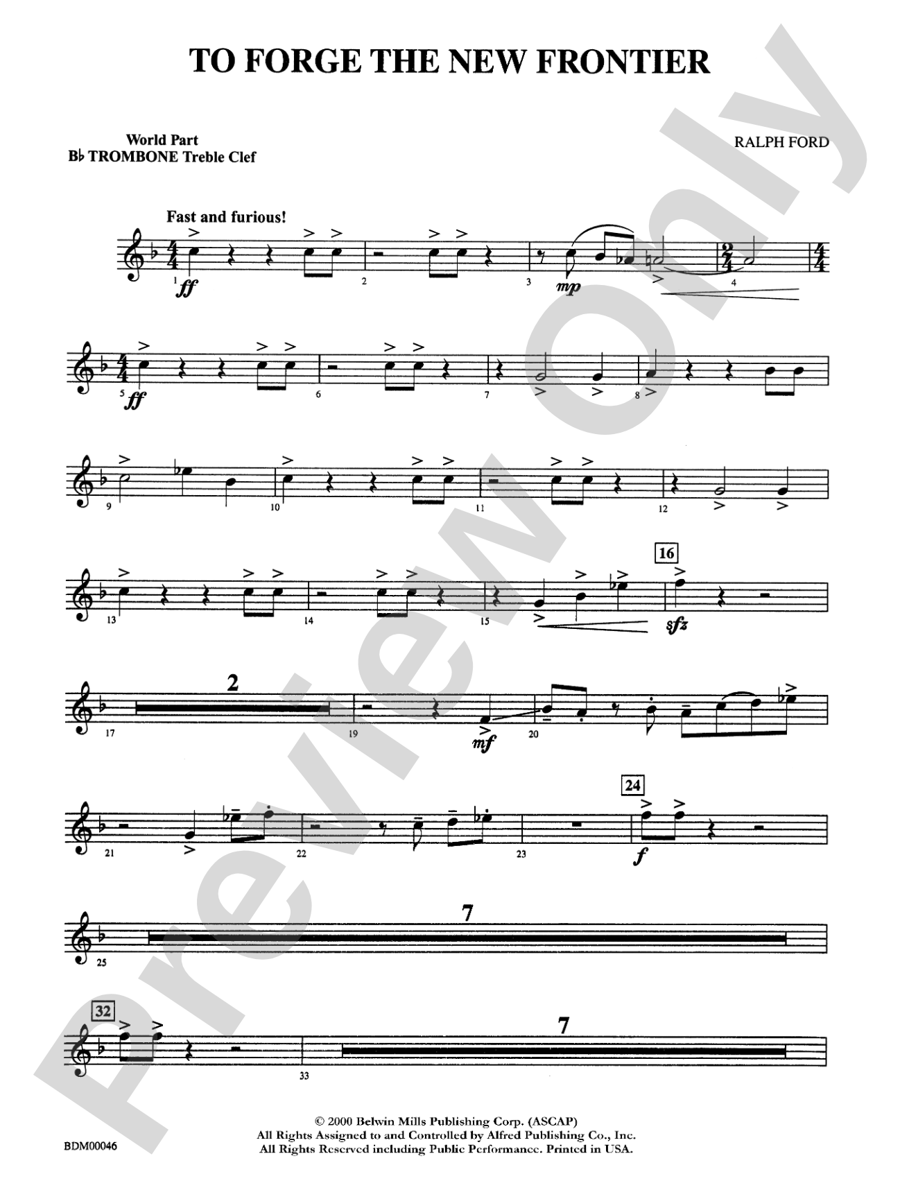 To Forge the New Frontier: WP 1st B-flat Trombone T.C.