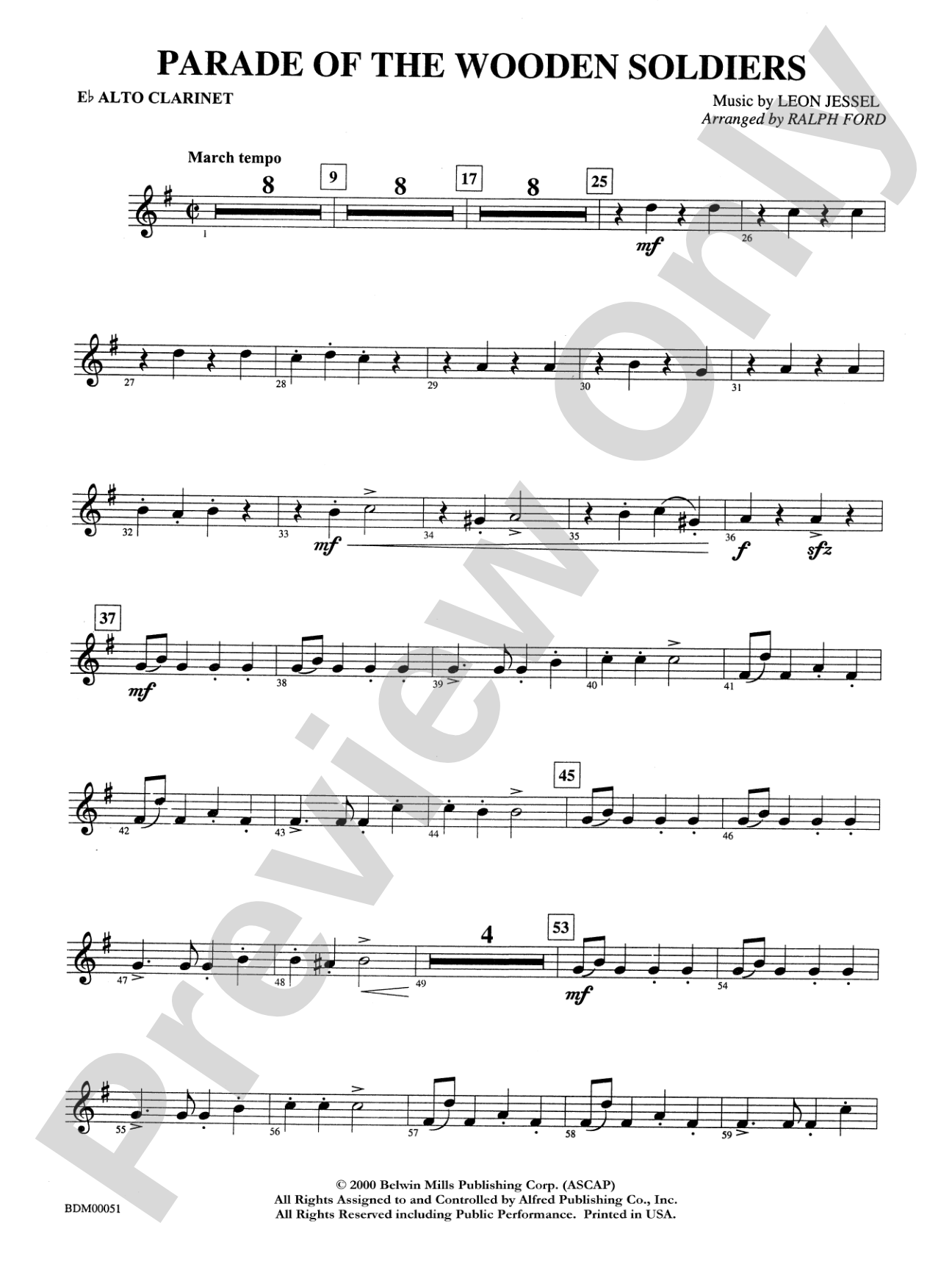 Parade of the Wooden Soldiers: E-flat Alto Clarinet