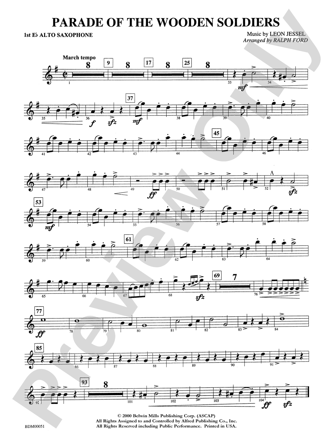 Parade of the Wooden Soldiers: E-flat Alto Saxophone