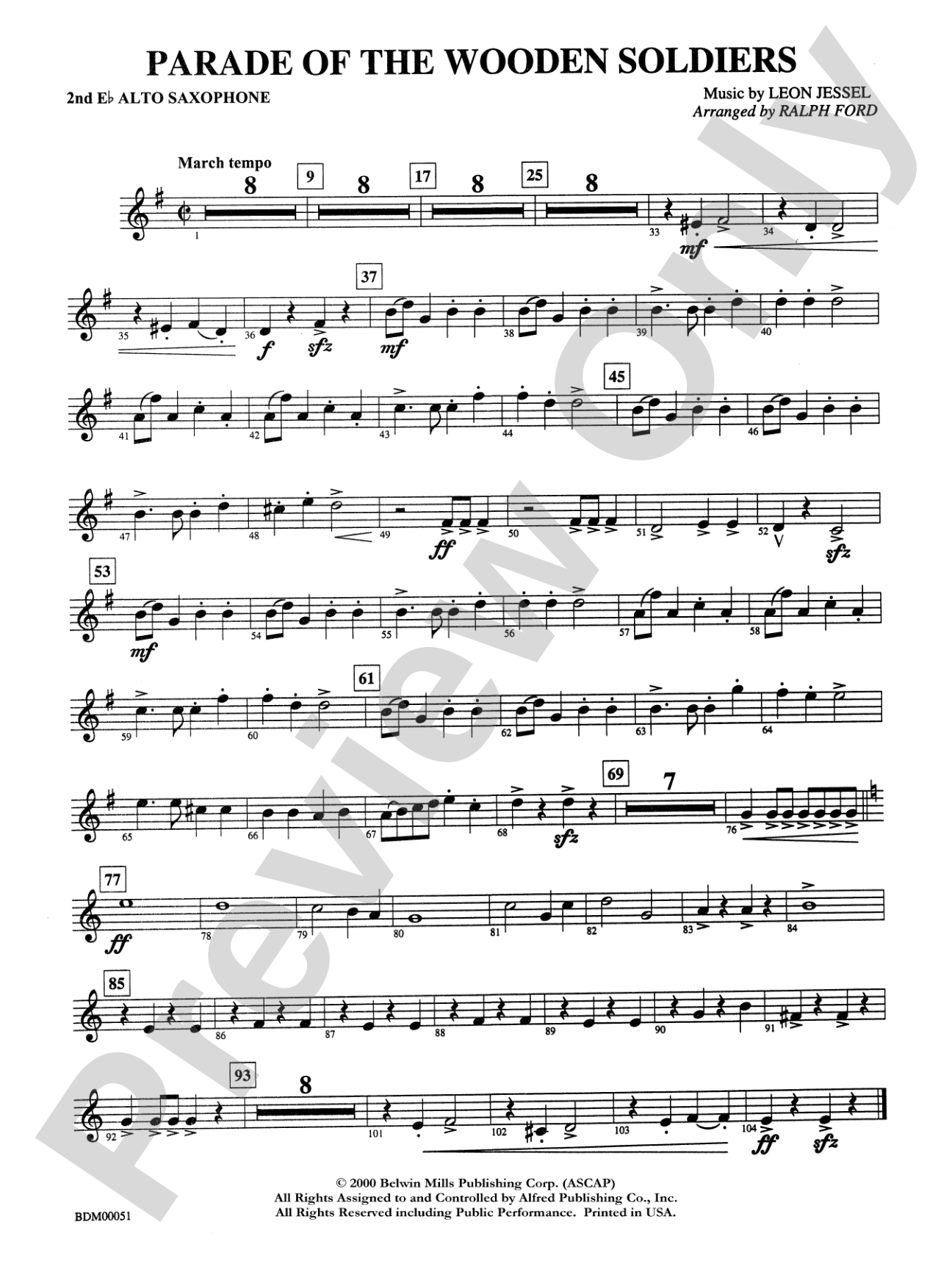 Parade of the Wooden Soldiers: 2nd E-flat Alto Saxophone