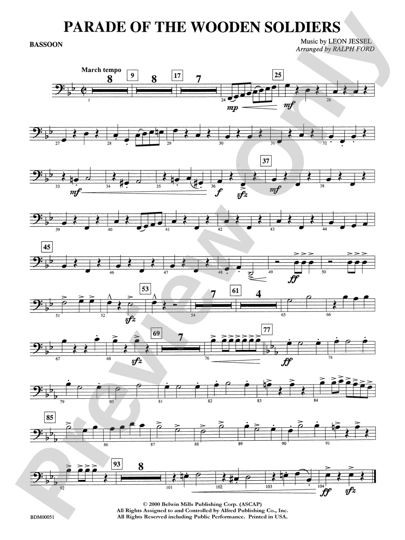 Parade of the Wooden Soldiers: Bassoon