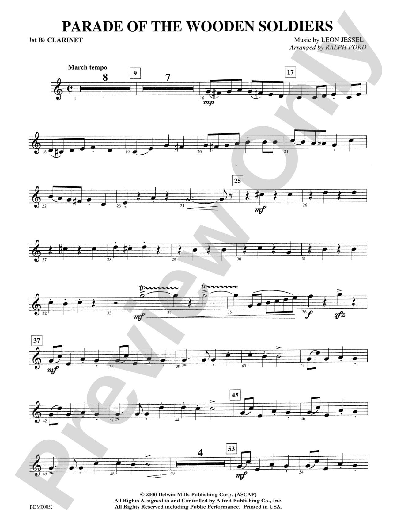 Parade of the Wooden Soldiers: 1st B-flat Clarinet