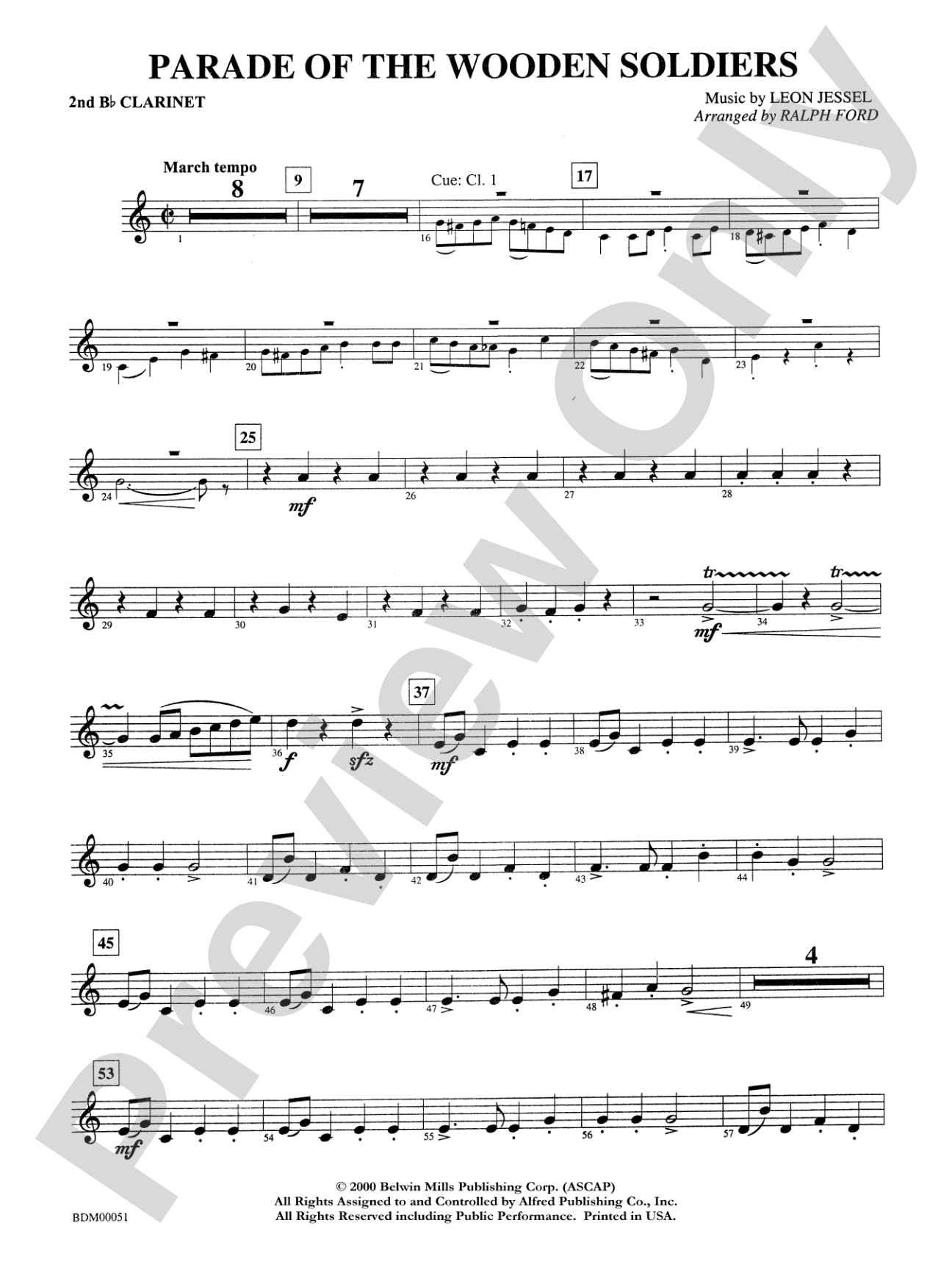 Parade of the Wooden Soldiers: 2nd B-flat Clarinet