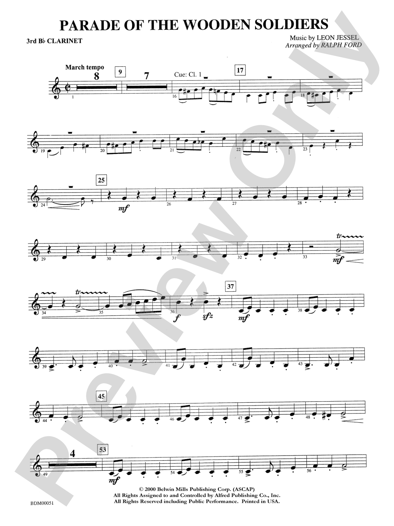 Parade of the Wooden Soldiers: 3rd B-flat Clarinet