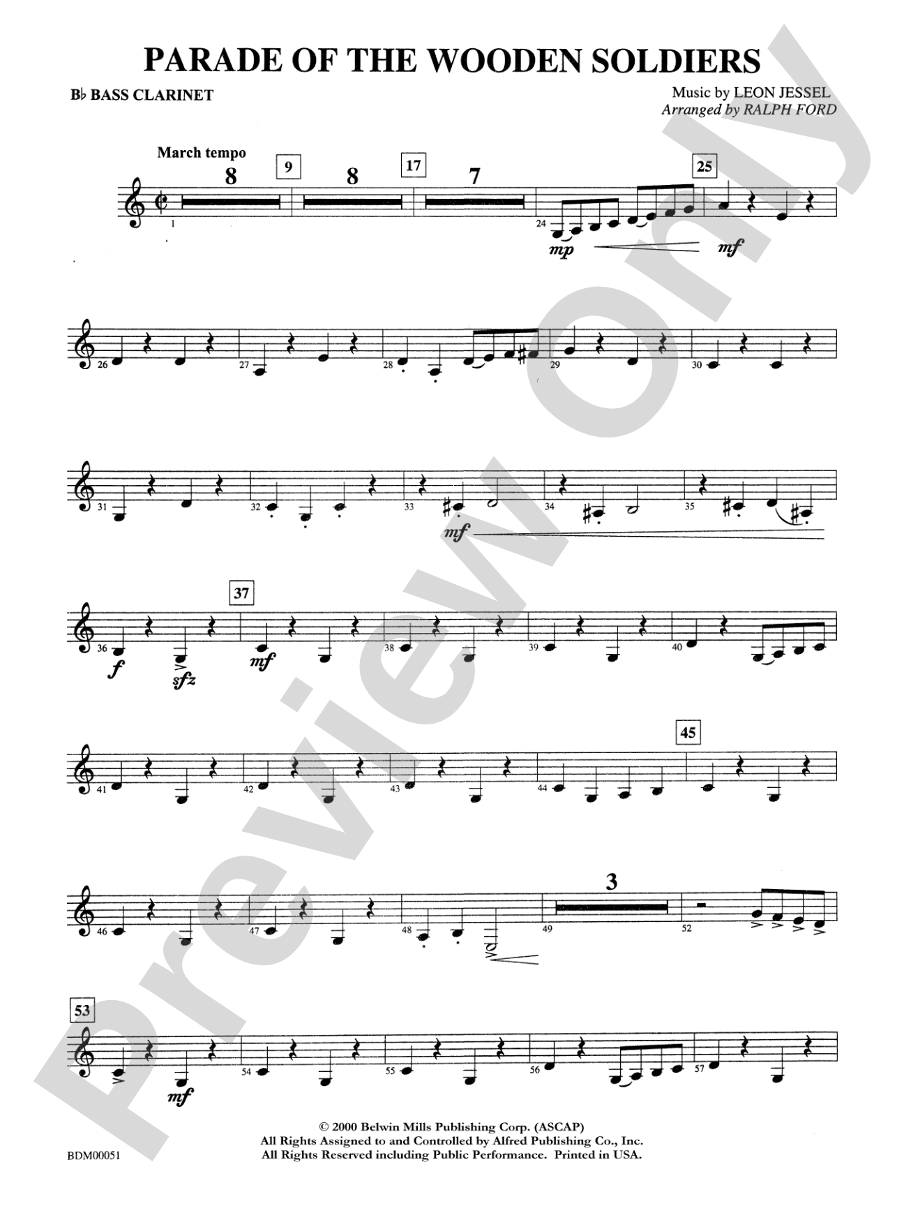 Parade of the Wooden Soldiers: B-flat Bass Clarinet