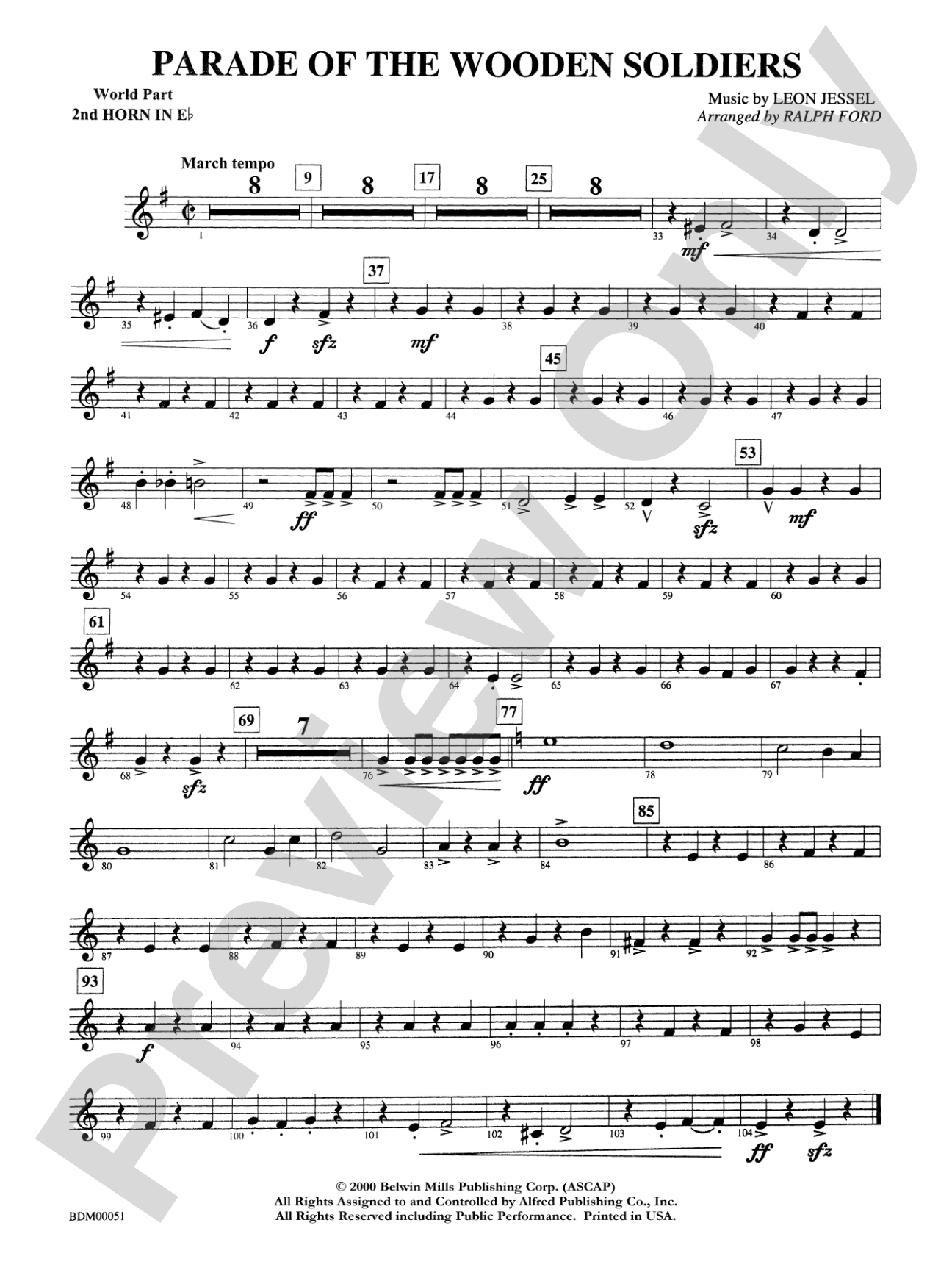 Parade of the Wooden Soldiers: WP 2nd Horn in E-flat
