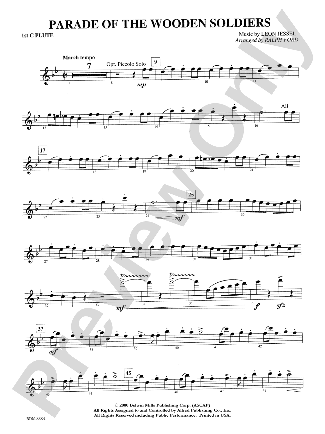 Parade of the Wooden Soldiers: Flute