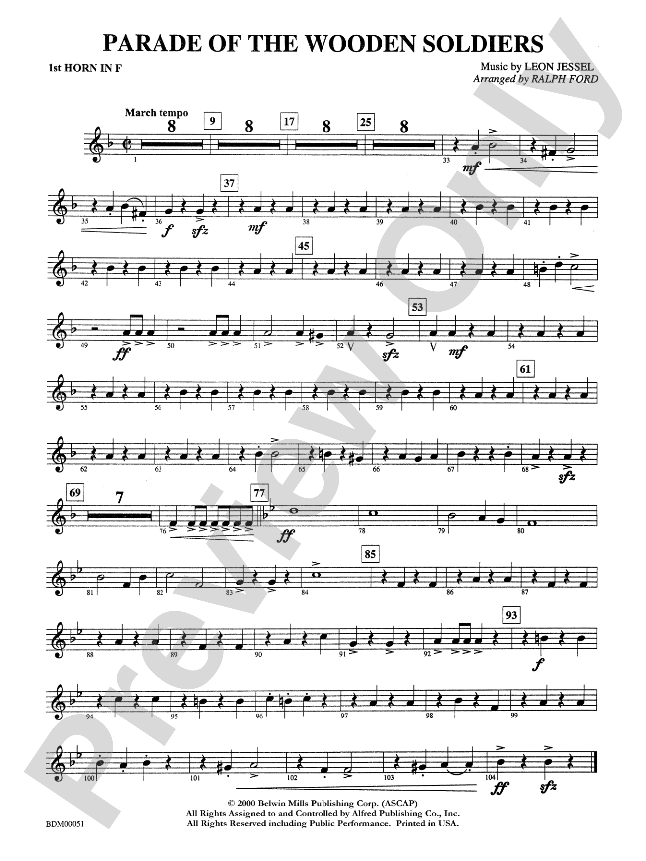 Parade of the Wooden Soldiers: 1st F Horn