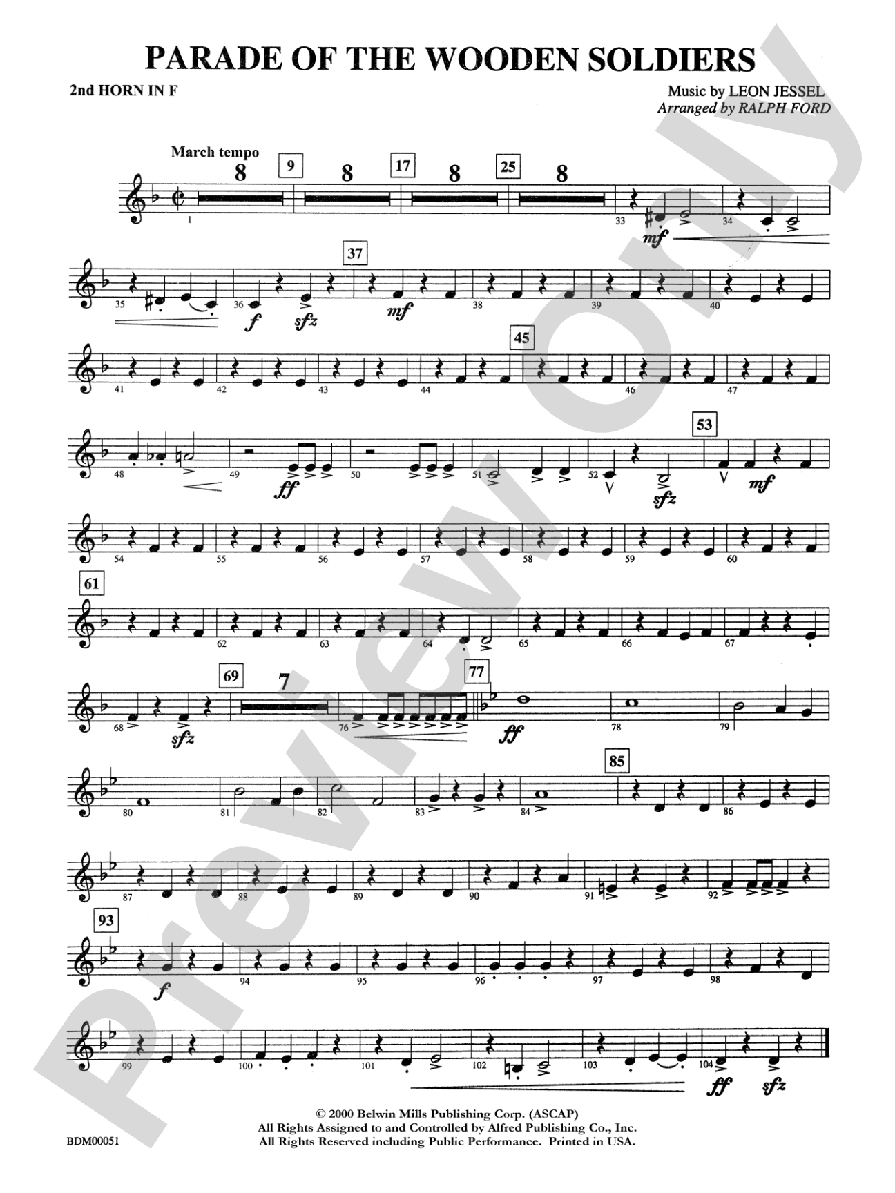 Parade of the Wooden Soldiers: 2nd F Horn