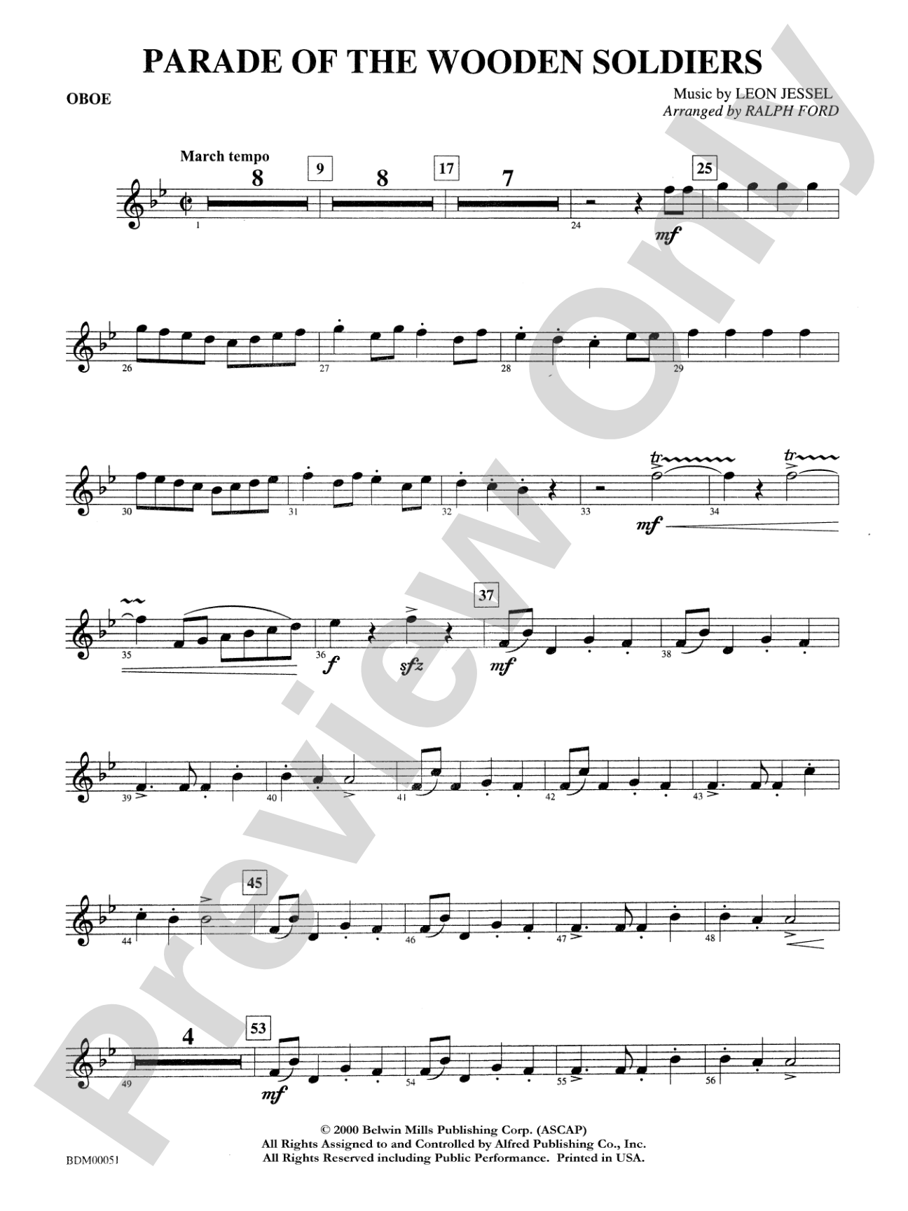 Parade of the Wooden Soldiers: Oboe