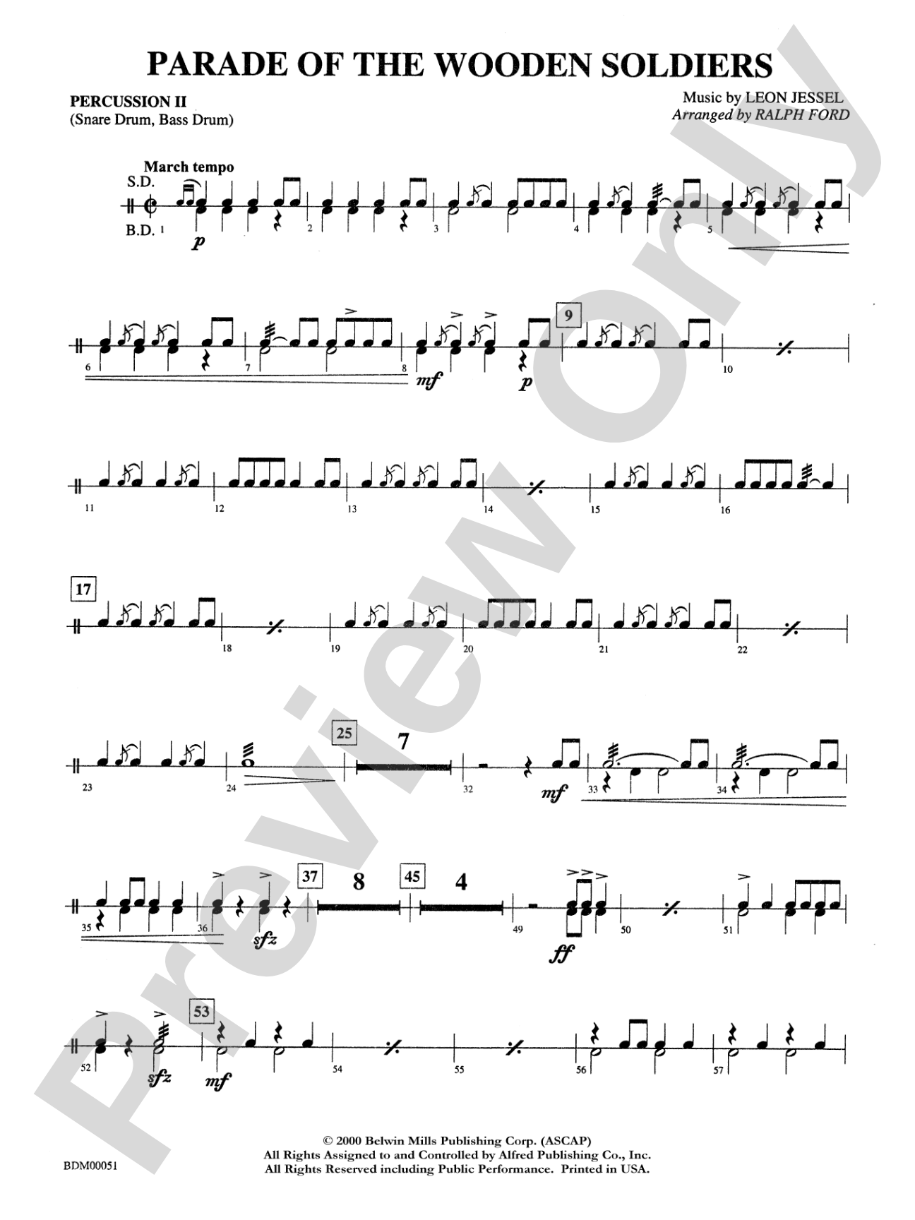 Parade of the Wooden Soldiers: 2nd Percussion